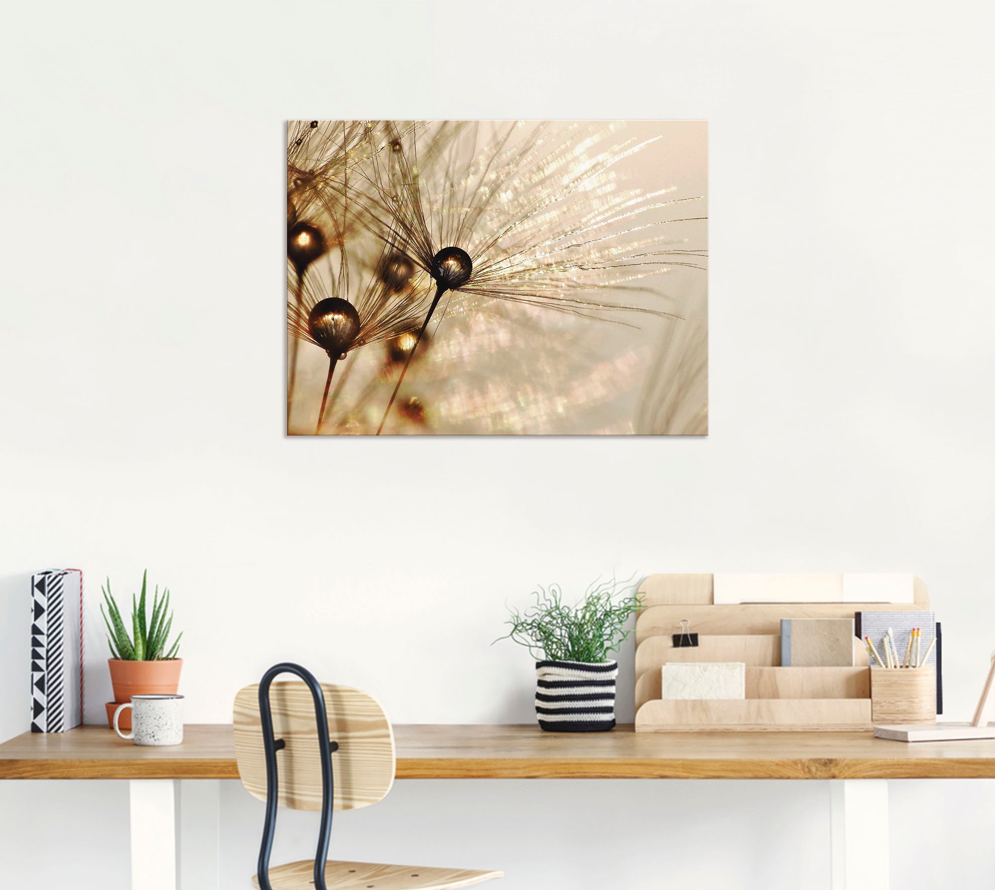 Artland Wandbild »Pusteblume Goldener Tropfen«, Blumen, (1 St.), als Alubild, Outdoorbild, Leinwandbild, Poster, Wandaufkleber