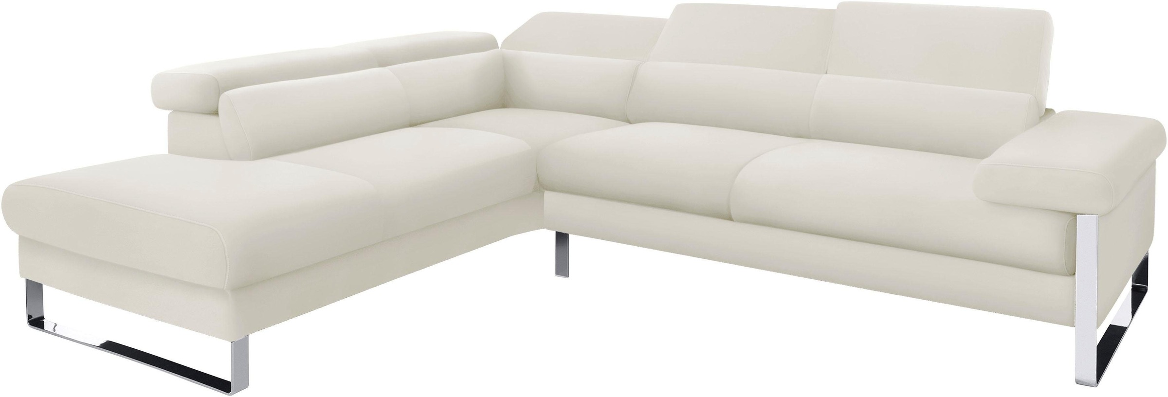 W.SCHILLIG Ecksofa »finn, toller Sitzkomfort, L-Form, hochwertige Verarbeitungsdetails«, German Design Award 2016, Fußgestell Chrom glänzend, Breite 281 cm