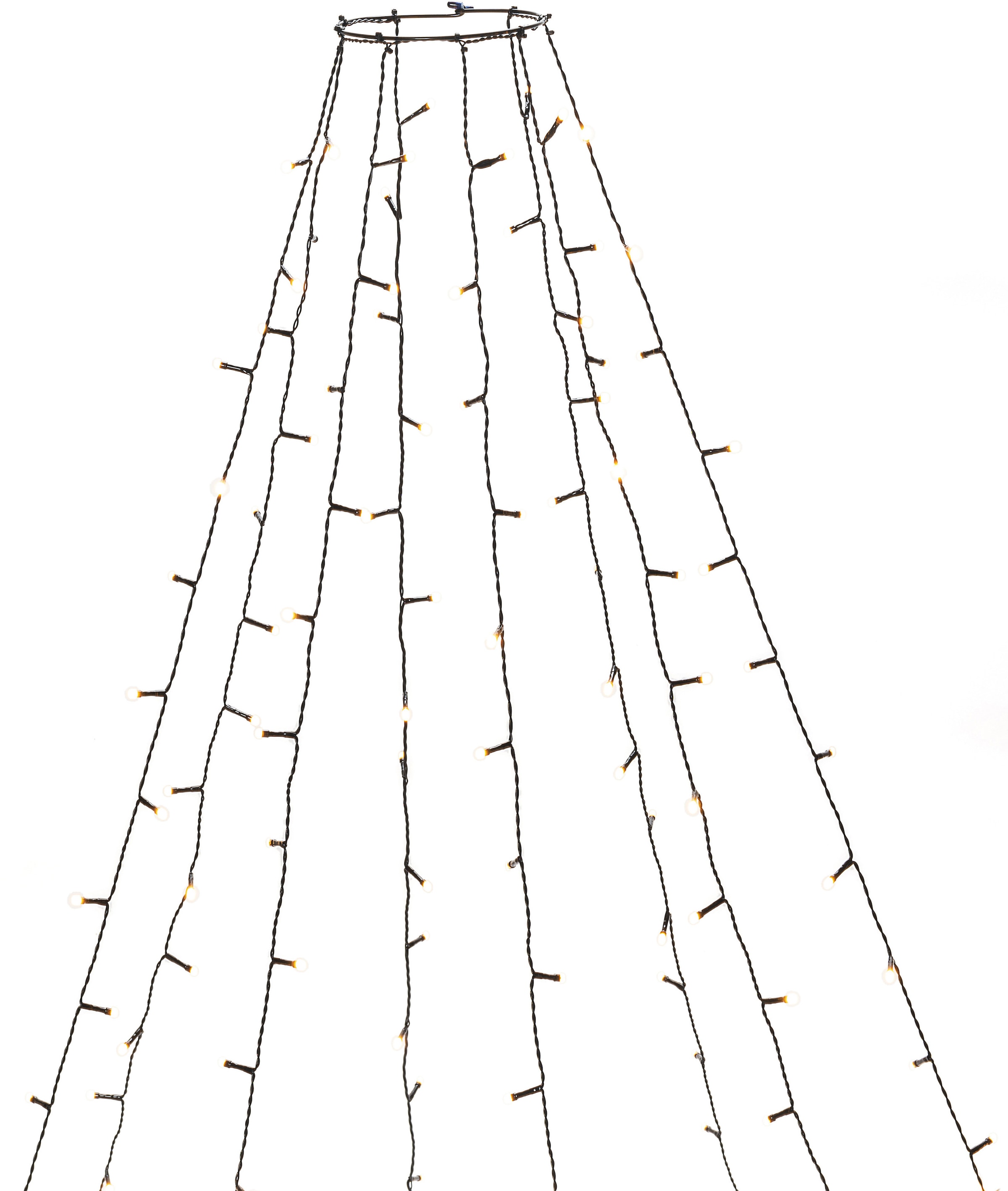 KONSTSMIDE LED-Baummantel »Weihnachtsdeko aussen, Christbaumschmuck, 8h  Timer, vormontiert«, Ring Ø 15, 8 Stränge à 50 bernsteinfarbene Dioden, mit  Glimmereffekt im OTTO Online Shop