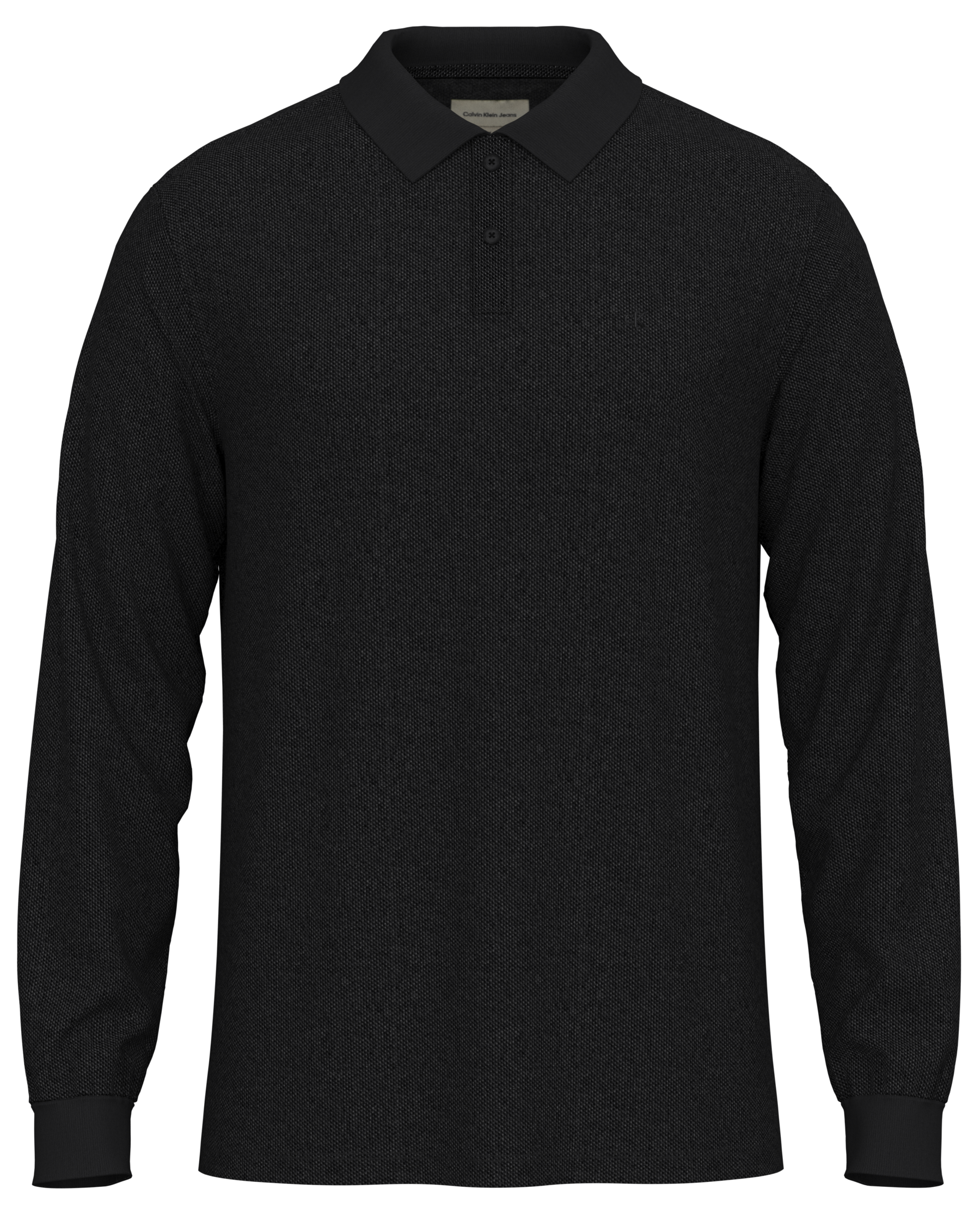 Calvin Klein Jeans Langarm-Poloshirt Regular fit mit Rundhalsausschnitt