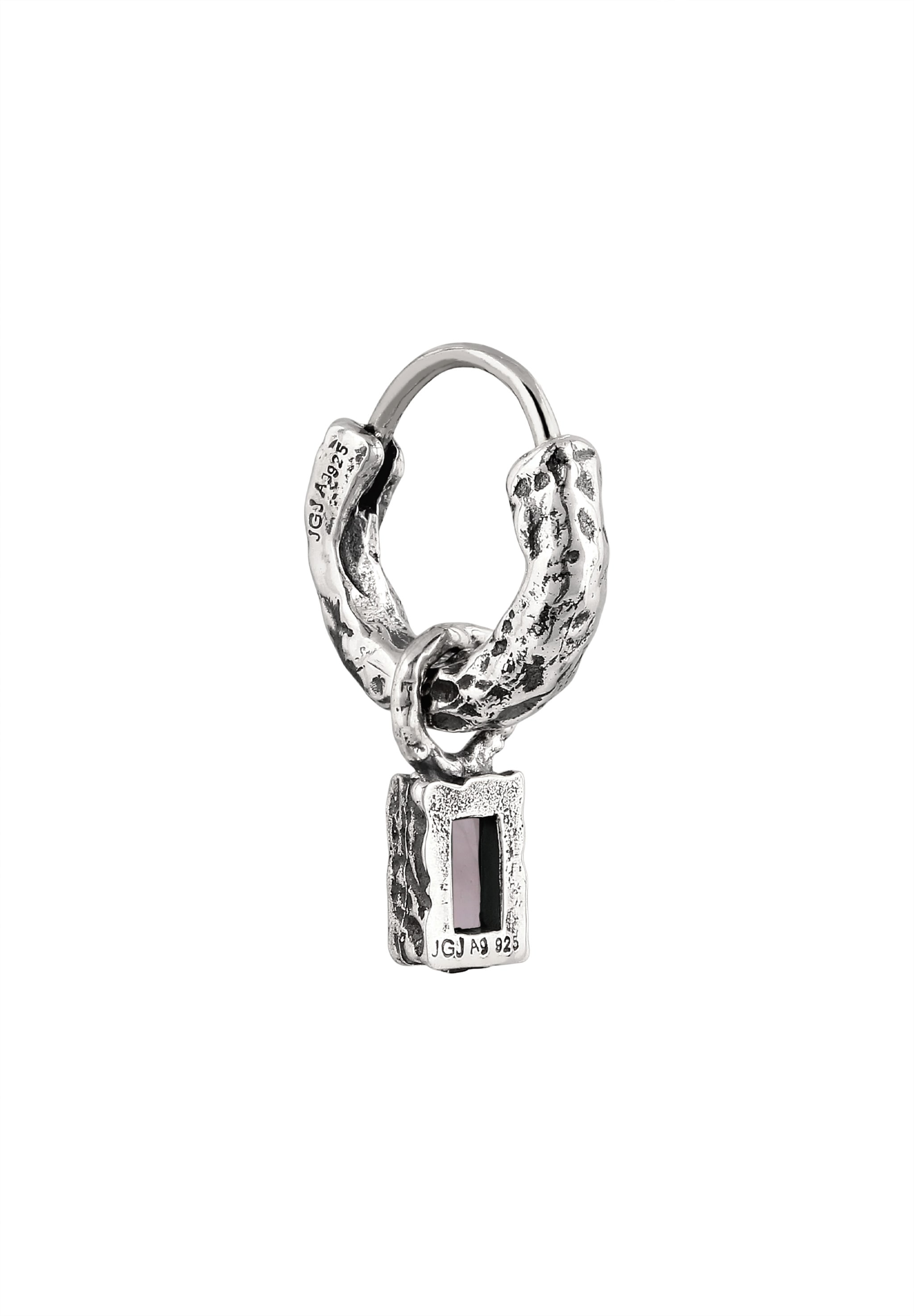 HAZE & GLORY Paar Creolen »Ohrringe Creole Rechteck Quarz Rosa 925 Sterling Silber«