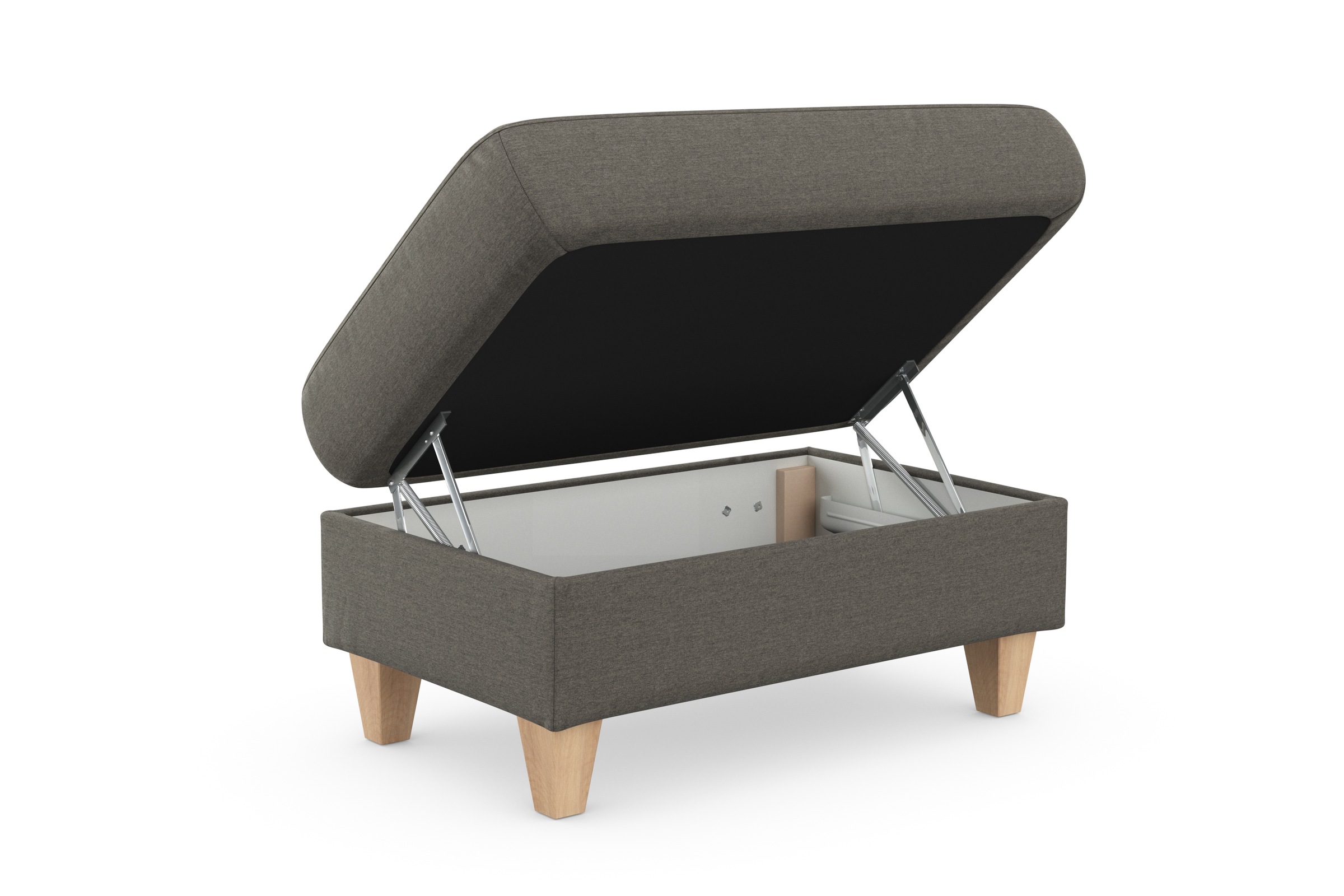 sit&more Stauraumhocker »Farö«, mit Stauraum und Federkern und naturfarbenen Füßen
