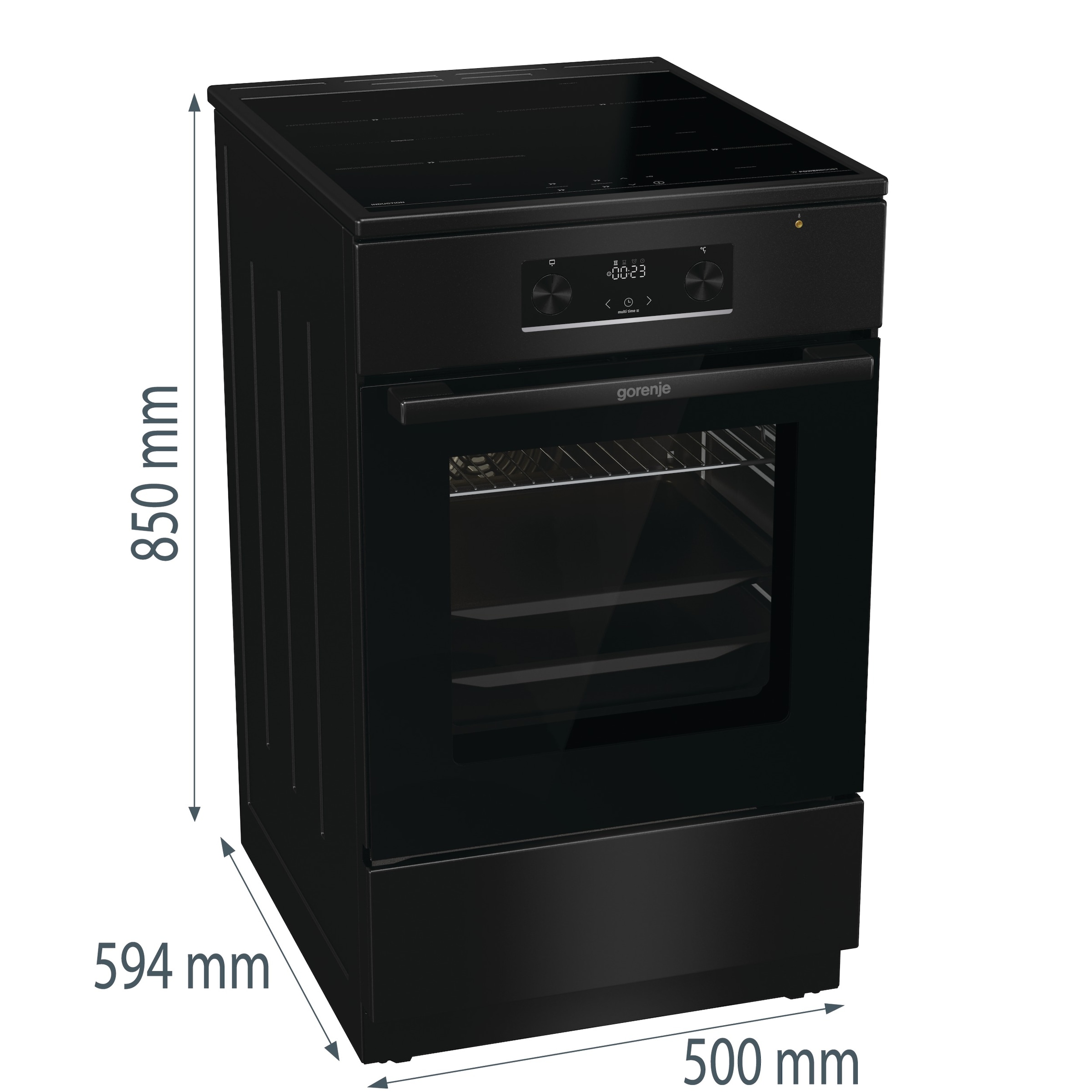 GORENJE Induktions-Standherd »MEKIS510IB« mit 1-fach-Teleskopauszug Aqua Clean 1 Stk. tlg. Standherd mit Induktionskochfeld und Teleskopauzug