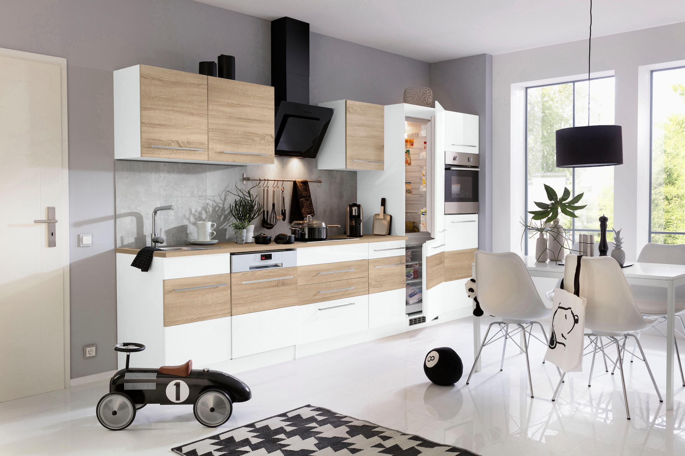 KOCHSTATION Küchenzeile »KS-Trient« Breite 360 cm, wahlweise mit E-Geräten, mit Arbeitsplatte