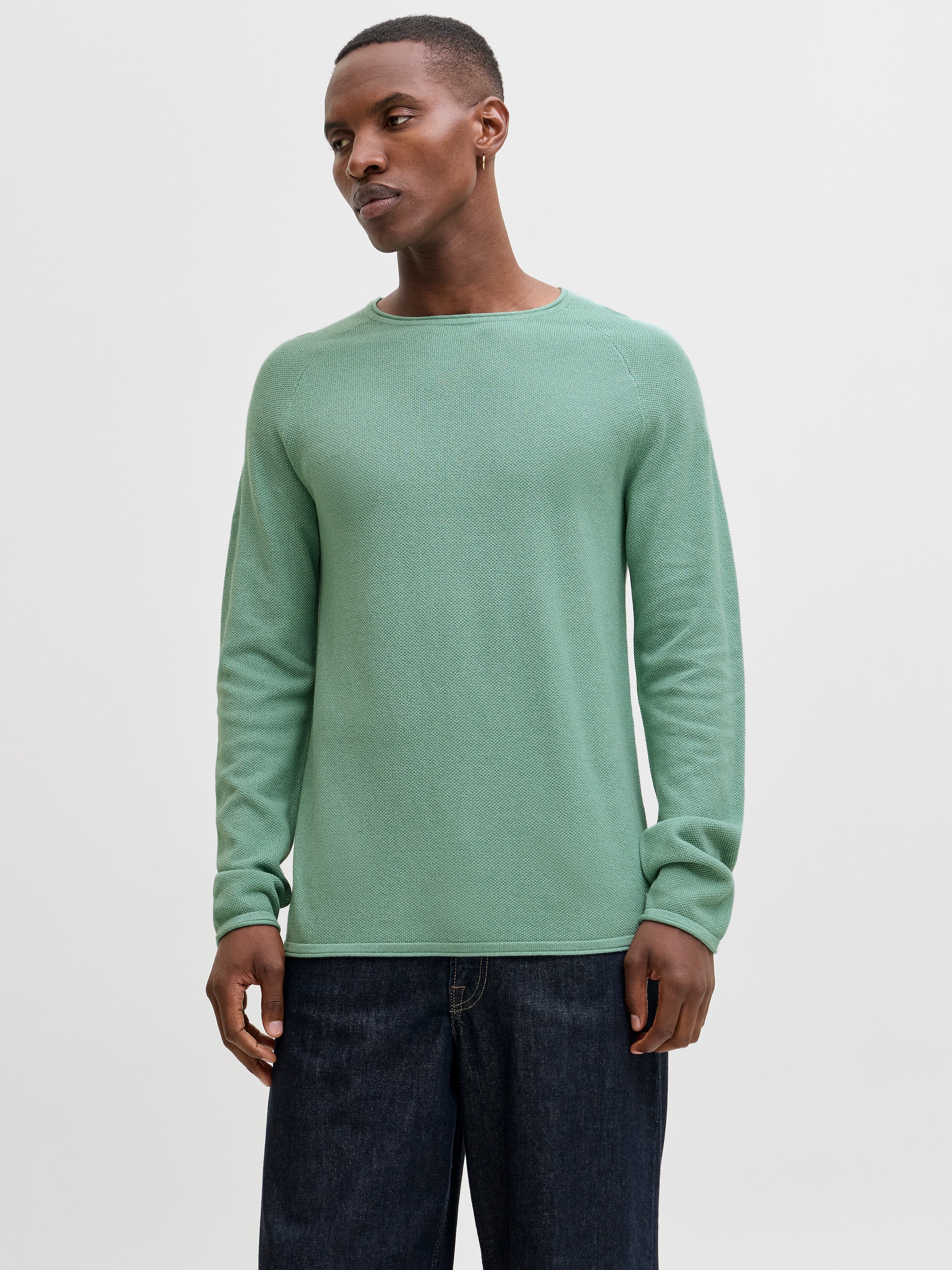 Jack & Jones Rundhalspullover »JJEHILL KNIT CREW NECK NOOS« Baumwolle, regular fit