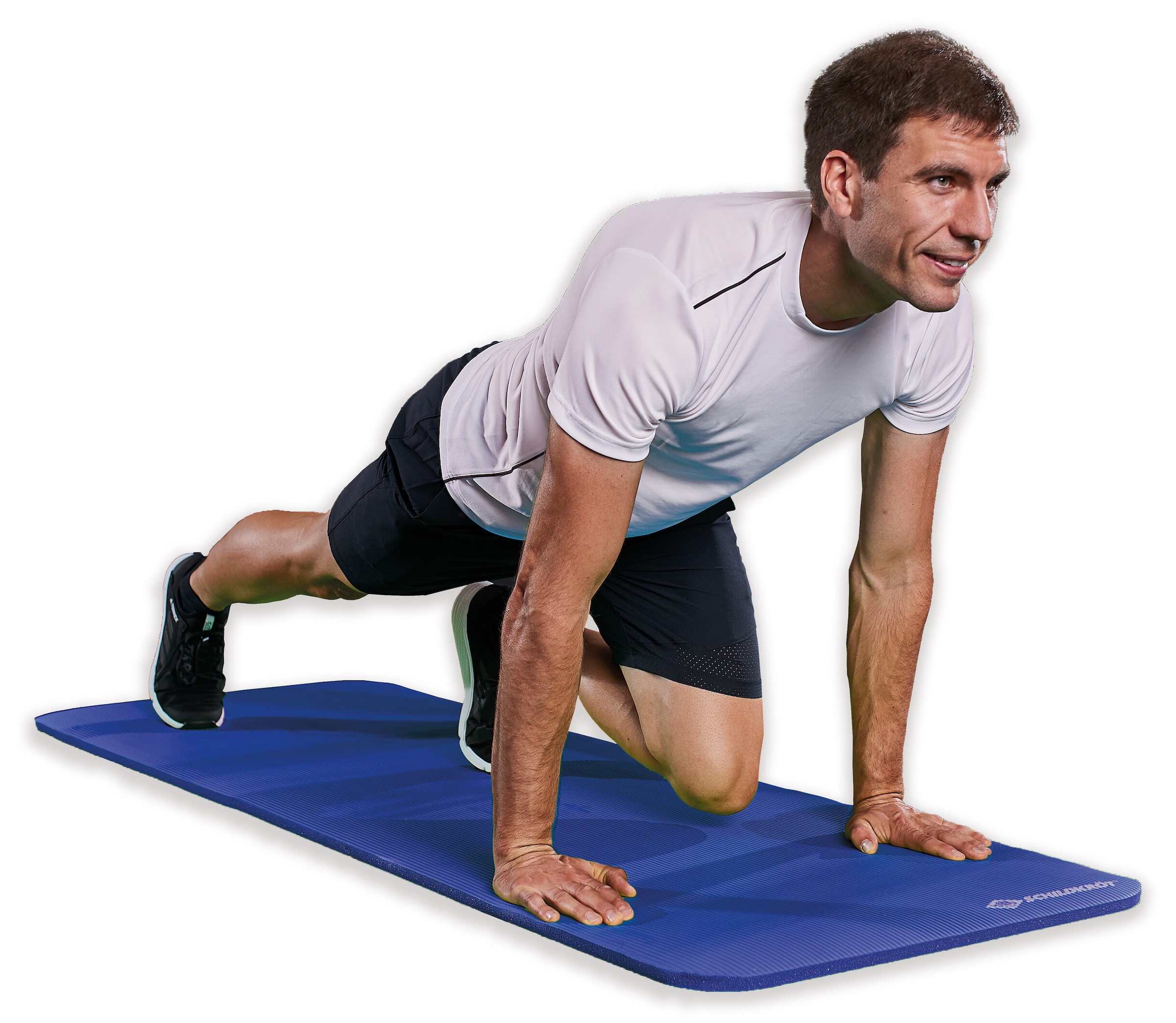Schildkröt Fitnessmatte »Fitnessmatte XL 15mm (blau)«, (Set), Übergroße Abmessung, inkl. Transport-Gurtband