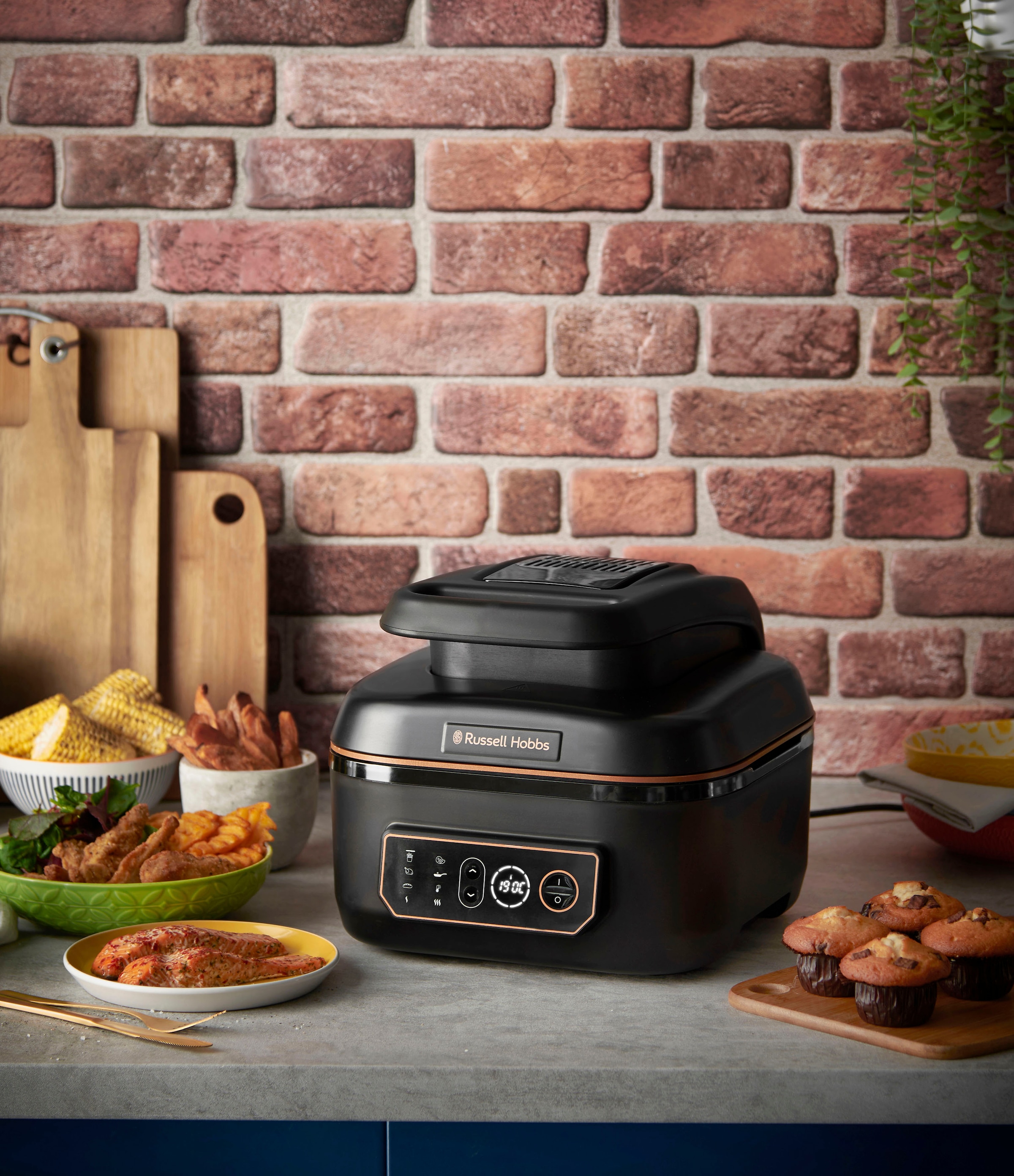 RUSSELL HOBBS Heißluftfritteuse »Multikocher SatisFry Air & Grill 26520-56«, 1745 W, Fassungsvermögen 5,5 l, groß - 5,5 l