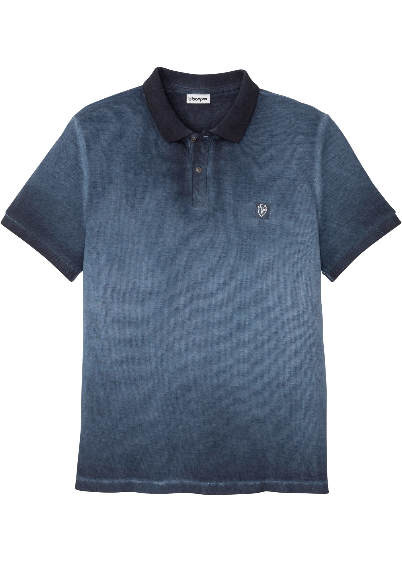 bonprix Poloshirt Kurzarm, Polokragen, ausgewaschene Optik, aus Baumwolle
