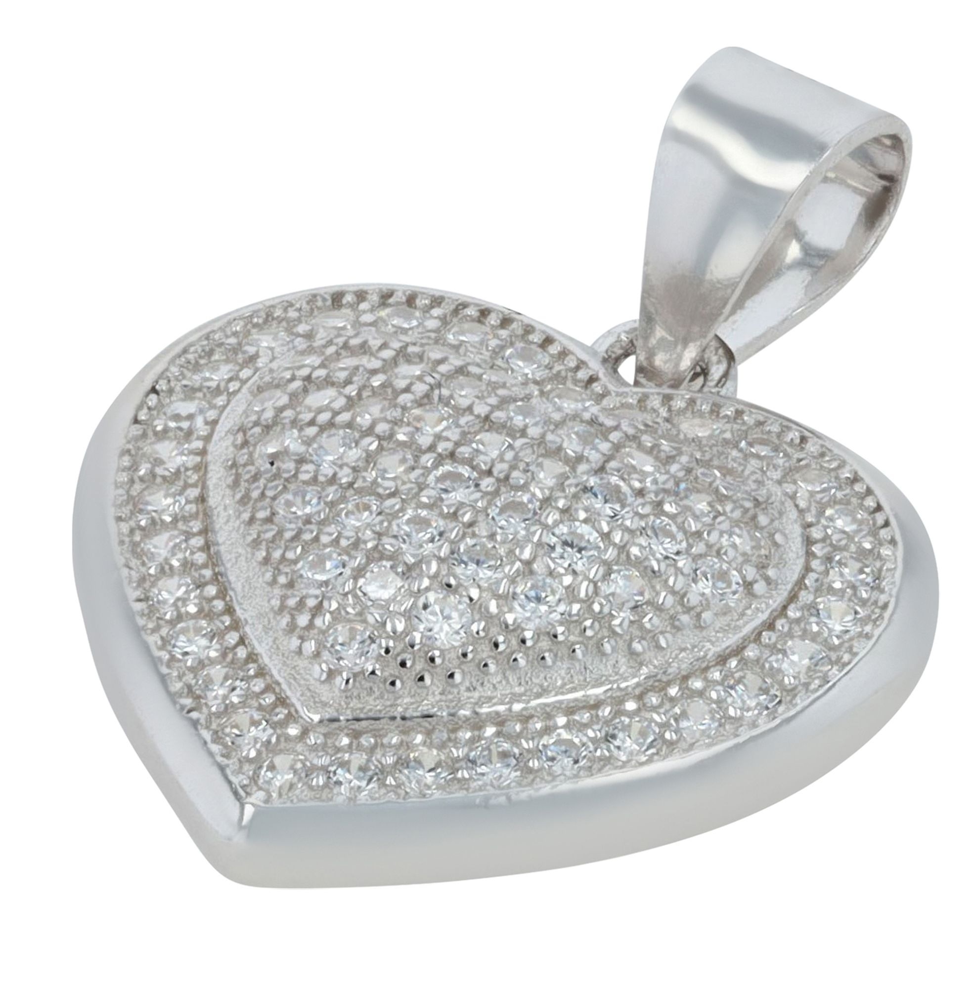 Adelia´s Herzanhänger »Damen Anhänger ¿ Herz Herzanhänger aus 925 Silber mit Zirkonia«
