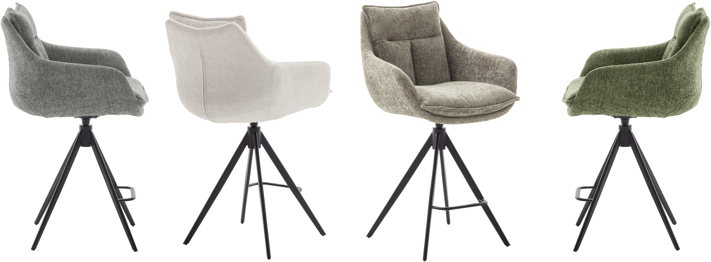 MCA furniture Bistrostuhl »Parker Tresenstuhl mit Armlehnen Tresenhocker«, (Set), 2 St., Struktur weich, Barhocker,Barmoebel,Barstuhl,360° drehbar,mit Lehne,belastbar 120 kg