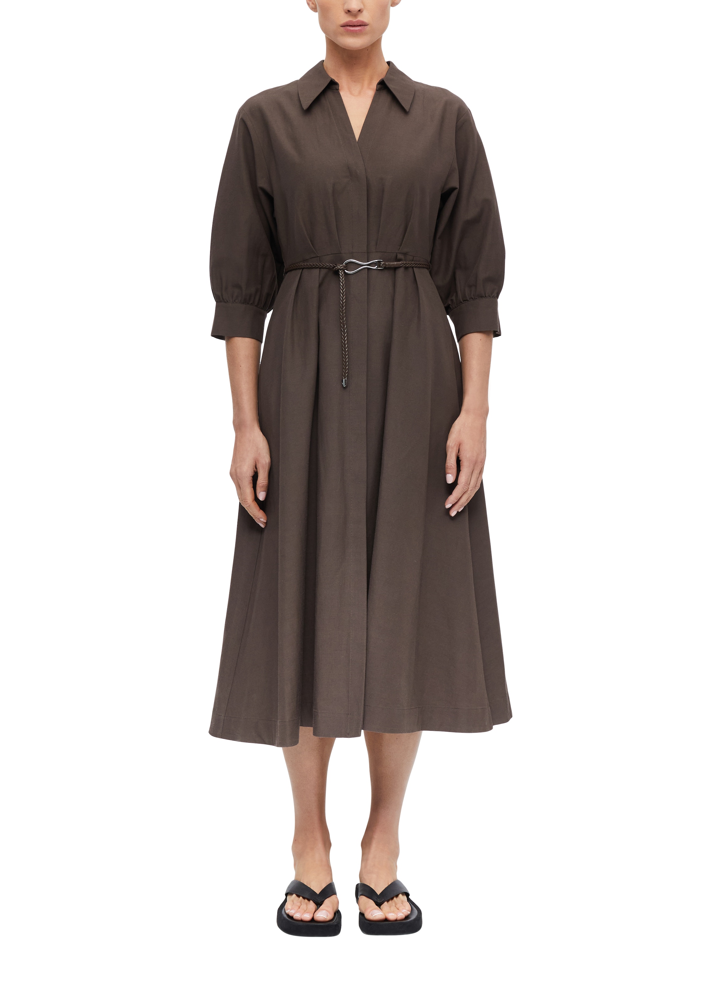 Comma Blusenkleid Ohne Taschen Habalm Sommerkleid mit dekorativem Gürtel
