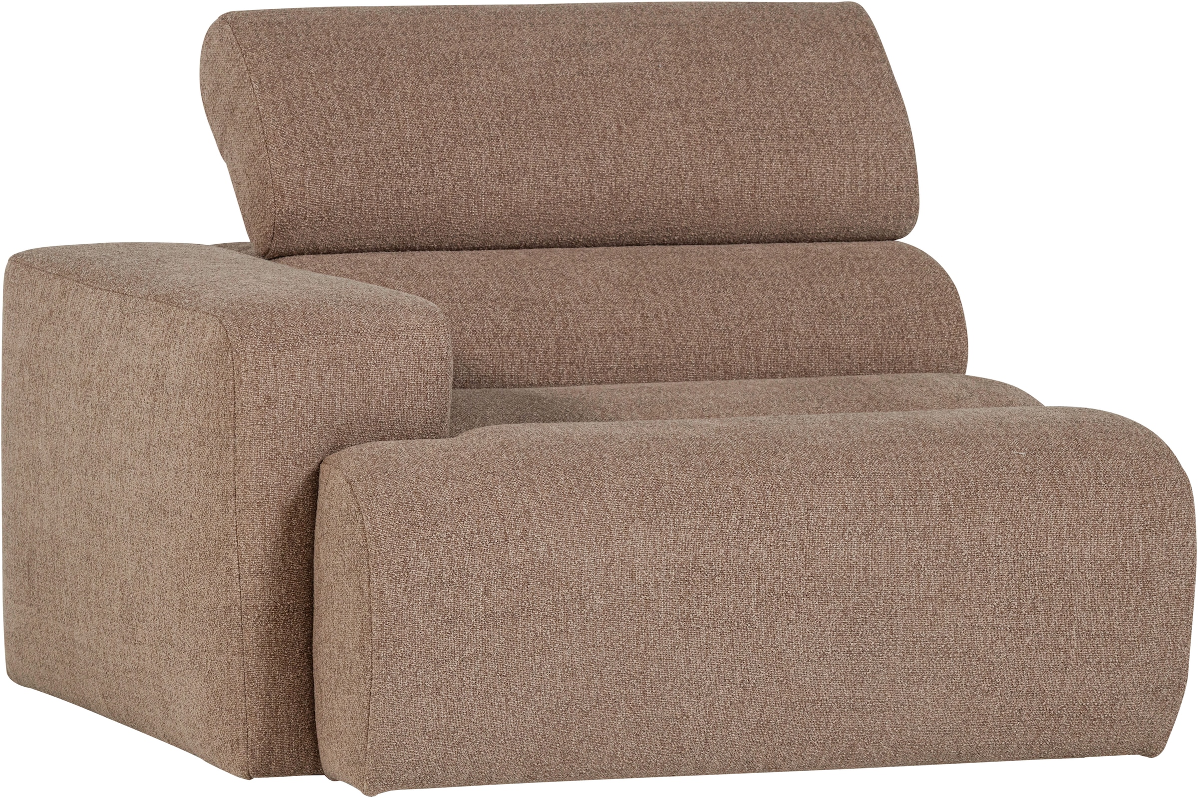 WOOOD Sessel »Novi mit Bezug und verstellbarer Nackenstütze B 109 x T 113 x H 86 cm« Tragkraft 120 kg, Kliksystem für Elementen-Kombination, Rilo-Bouclé