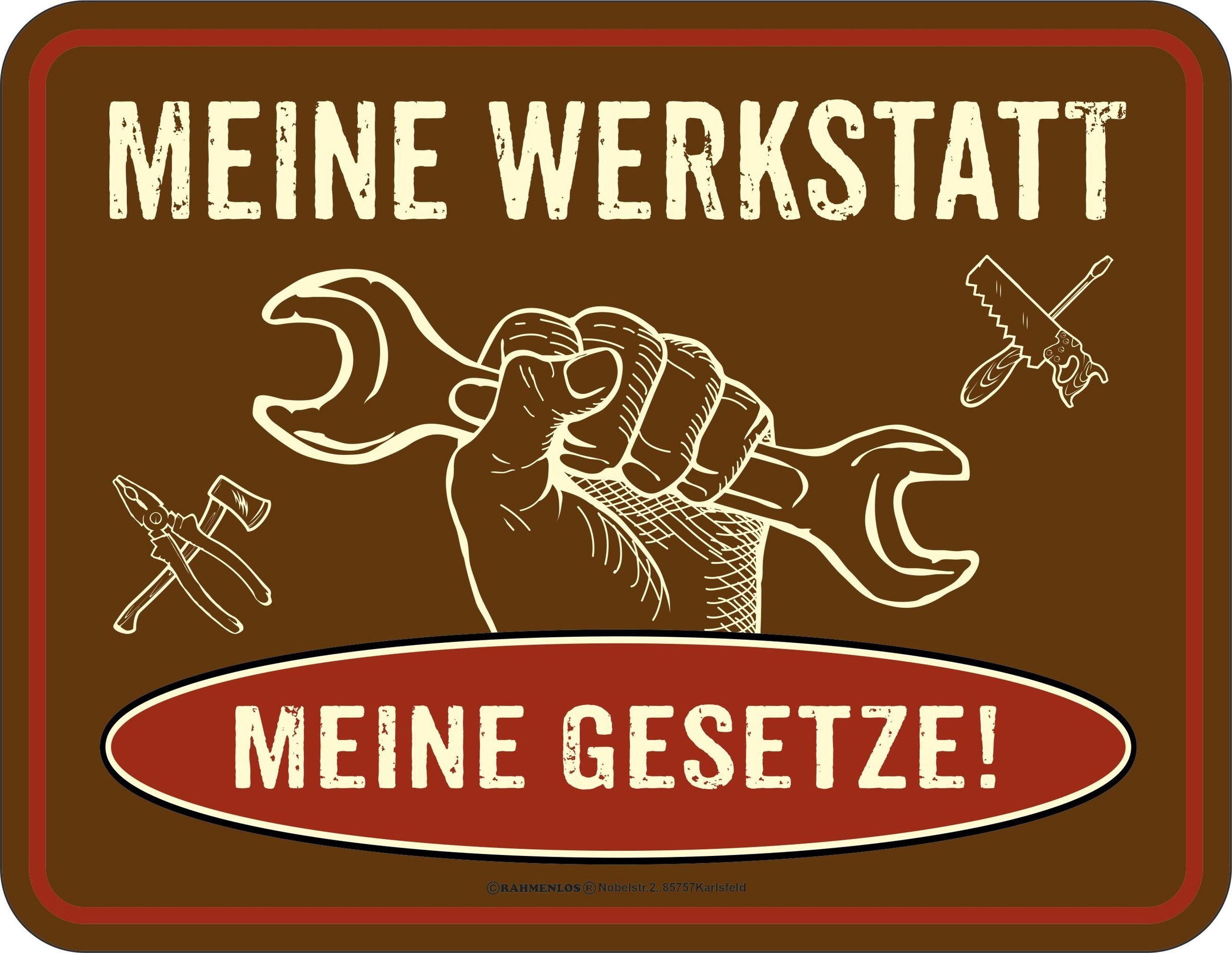 Rahmenlos Blechschild für den passionierten Schrauber