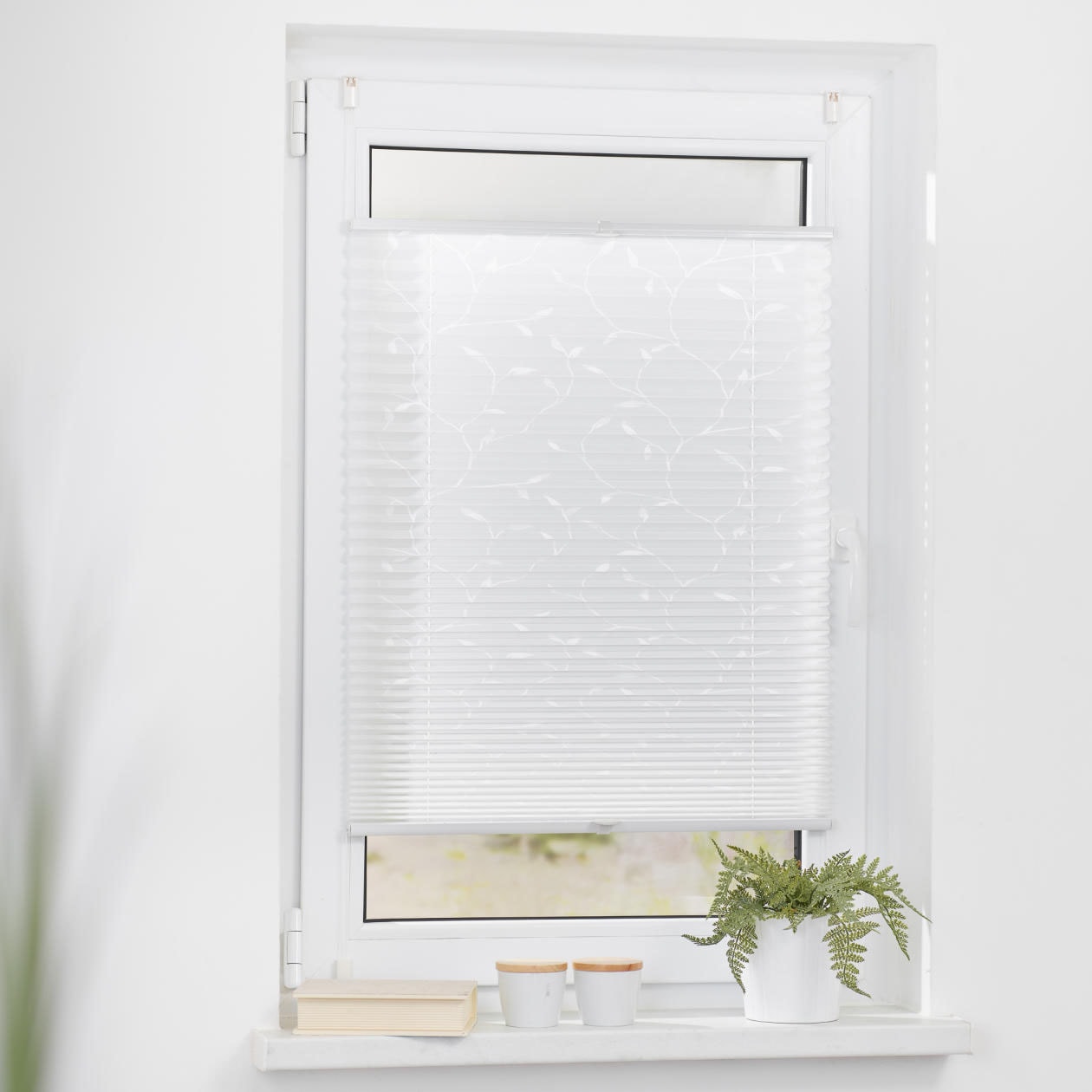 Lichtblick Original Plissee »Plissee Klemmfix, ohne Bohren, verspannt, Ausbrenner« halbtransparent verspannt in weiß