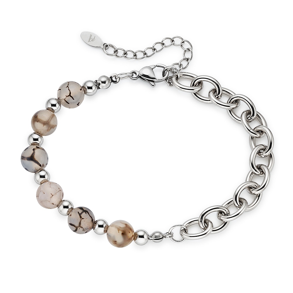 Bruno Banani Edelstahlarmband »Schmuck Geschenk Edelstahlarmband mit Natursteinen« mit Naturstein