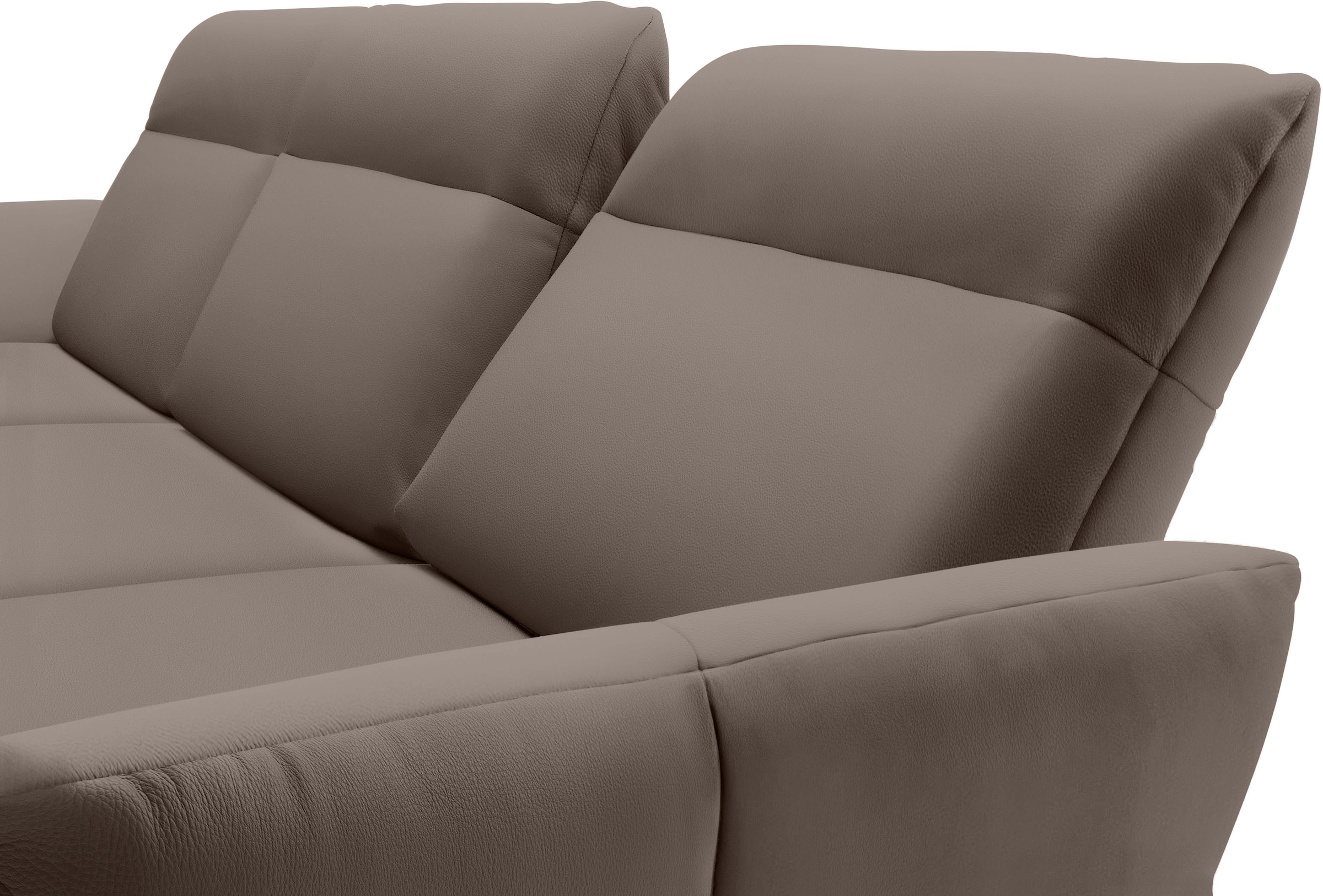 Creation BY ROLF BENZ Ecksofa »CR.460«, Sockel in Eiche, Winkelfüße in Umbragrau, Breite 318 cm