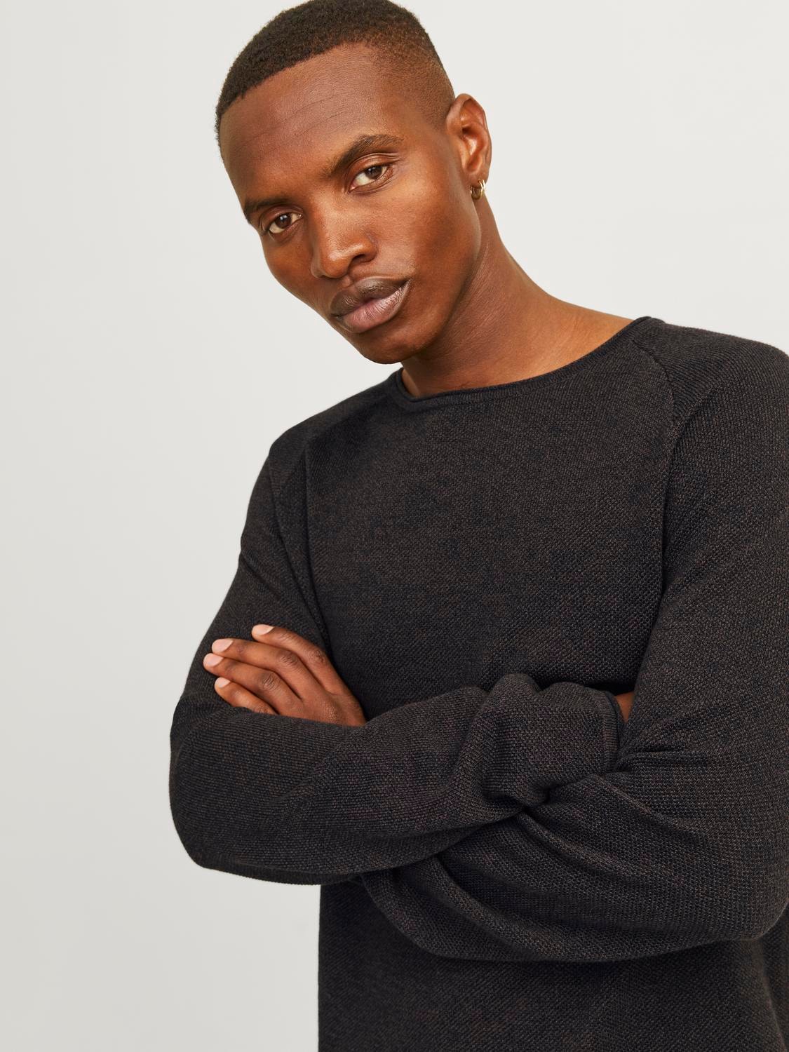 Jack & Jones Rundhalspullover »JJEHILL KNIT CREW NECK NOOS«, aus Strukturstrick