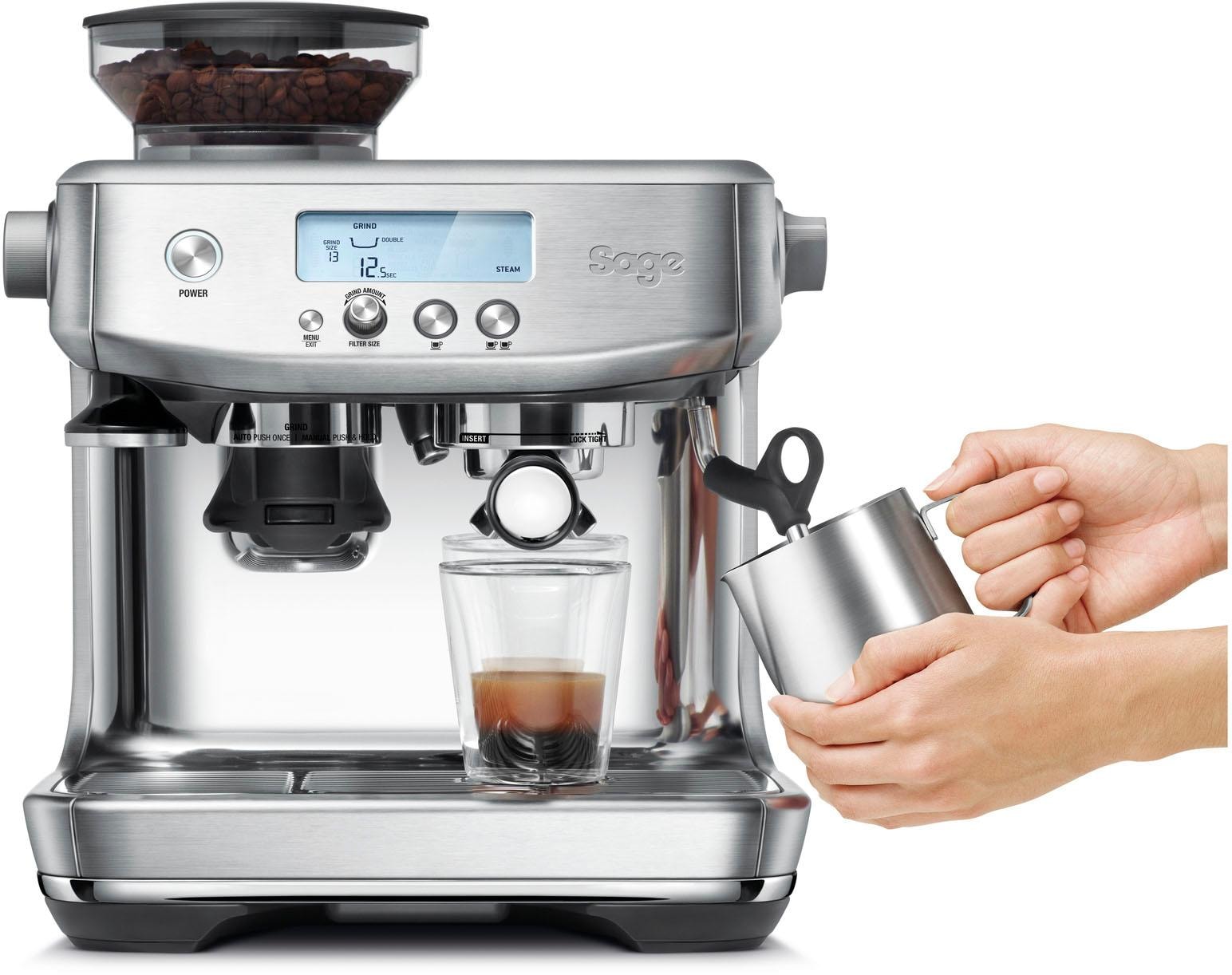 Sage Espressomaschine »»The Barista Pro, SES878BSS4EEU1««, Gebürstetes Edelstahl