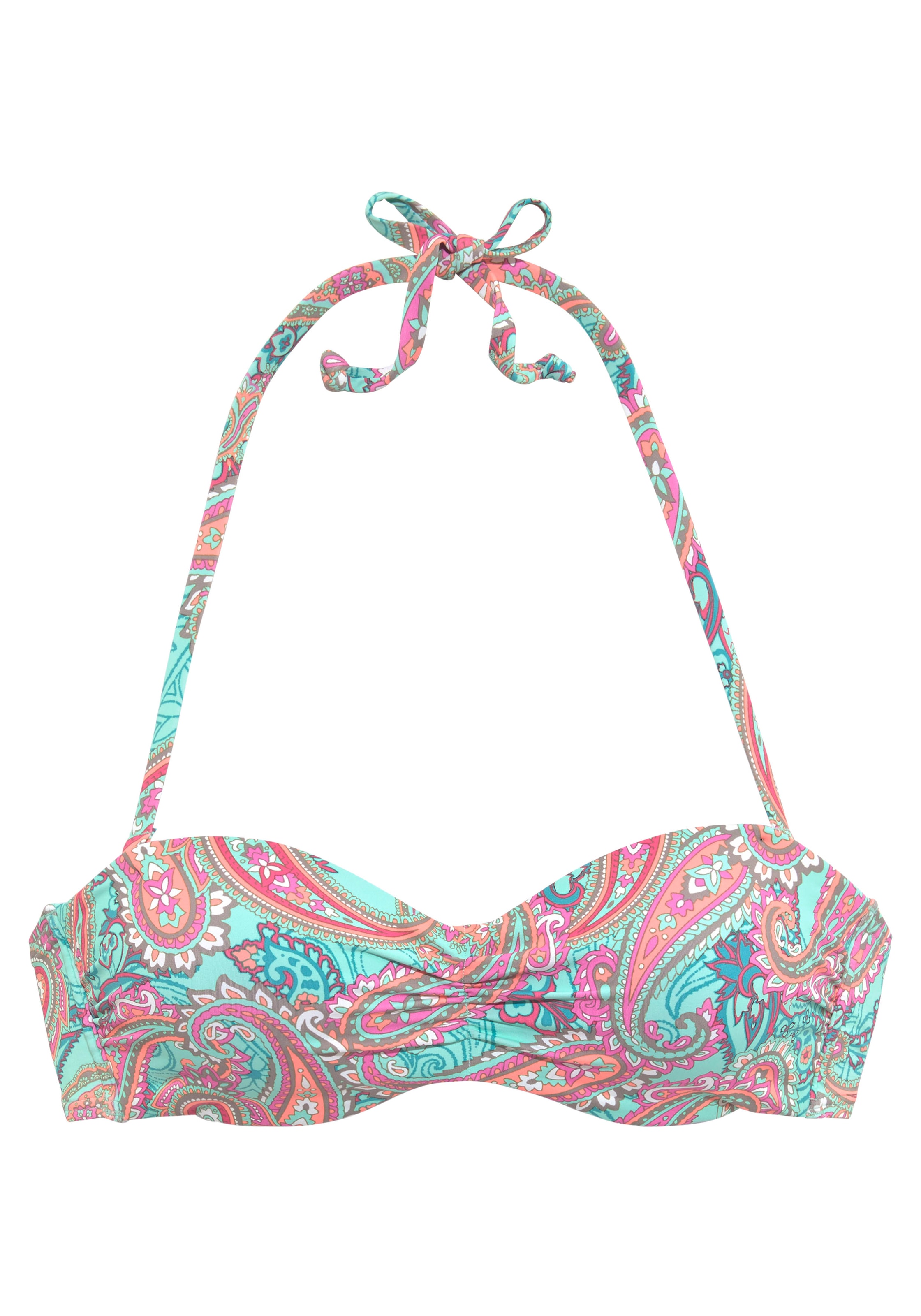 Venice Beach Bügel-Bandeau-Bikini-Top »Paislee«, bedruckt, wattierte Cups, seitliche Stäbchen, abnehmbare Träger