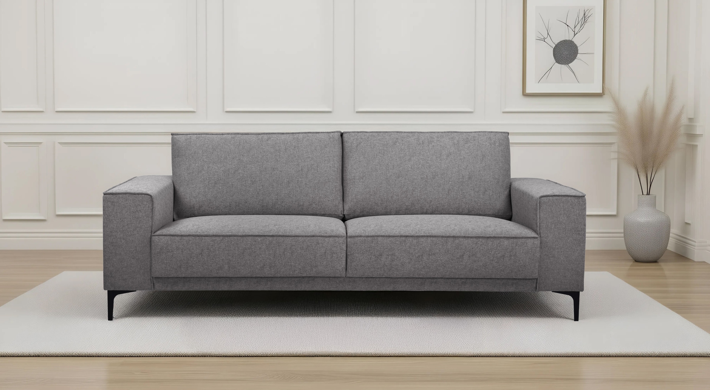 OTTO home 3-Sitzer »OLAND, B: 224 cm - Skandi-Design« Struktur, Flachgewebe, Luxus-Microfaser, Boucle