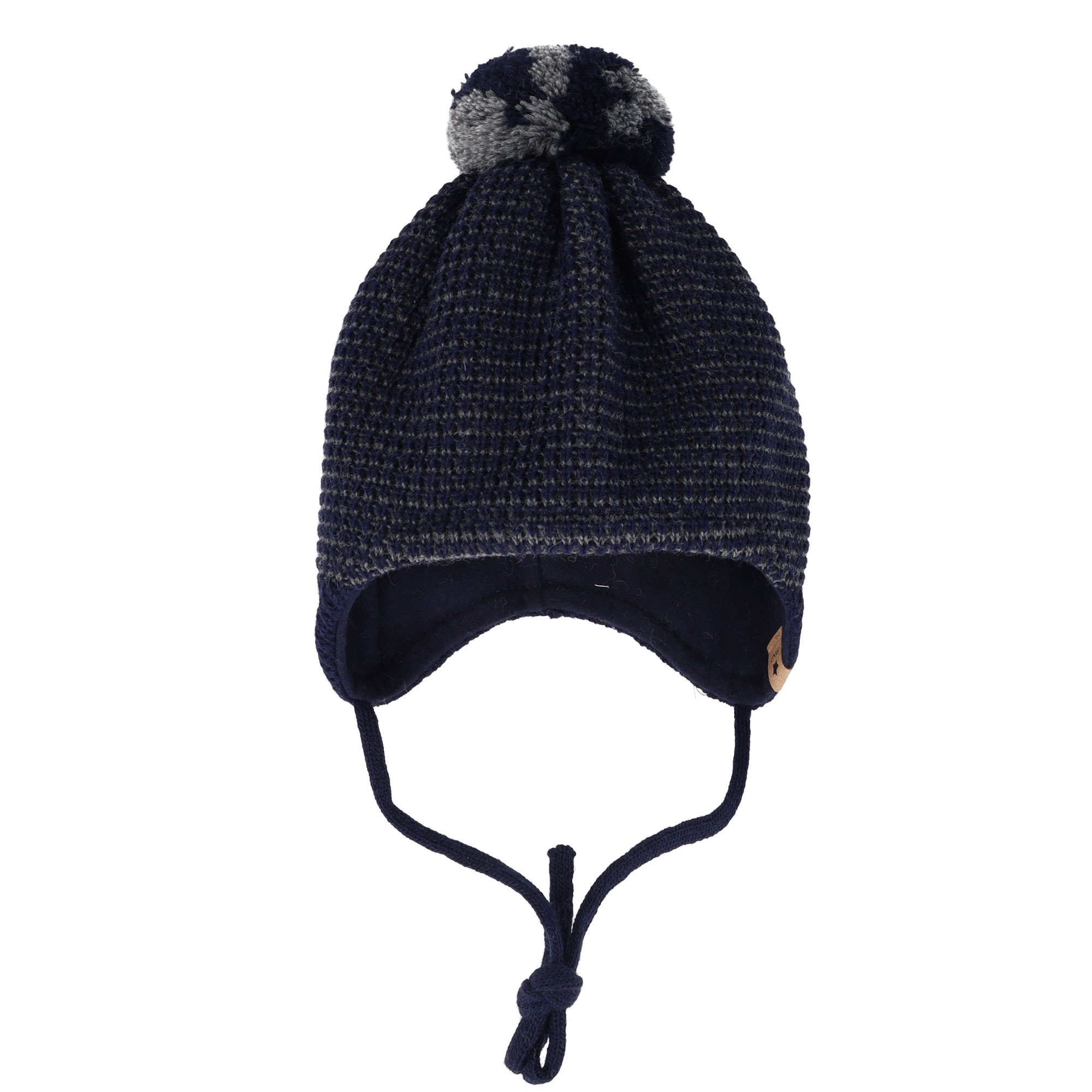 MAXIMO Strickmütze Wollanteil, gefüttert, zum Binden, mit Bommel