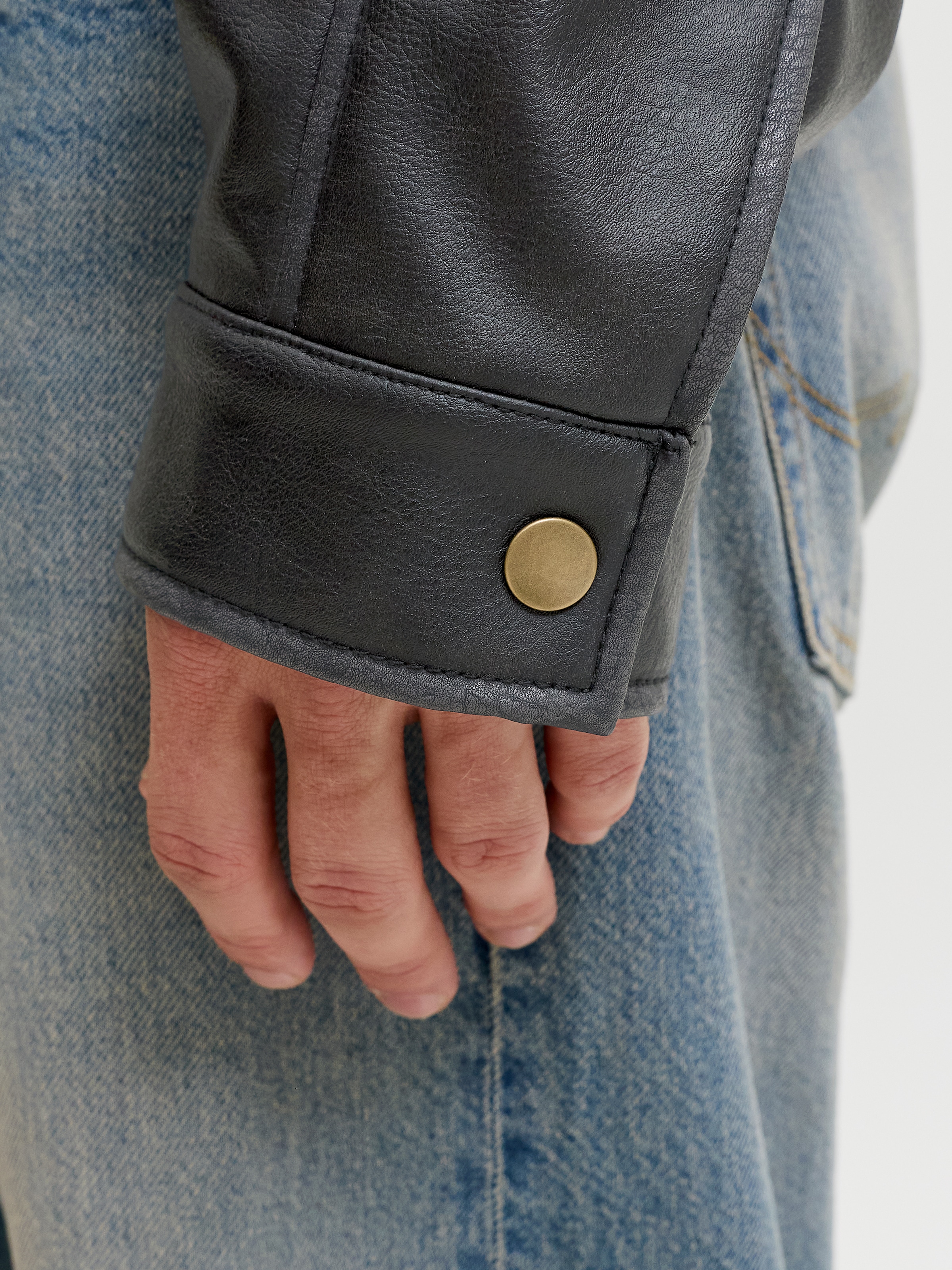 Jack & Jones Lederimitatjacke »JJMARLON PU JACKET« Kunstfaser, regular fit