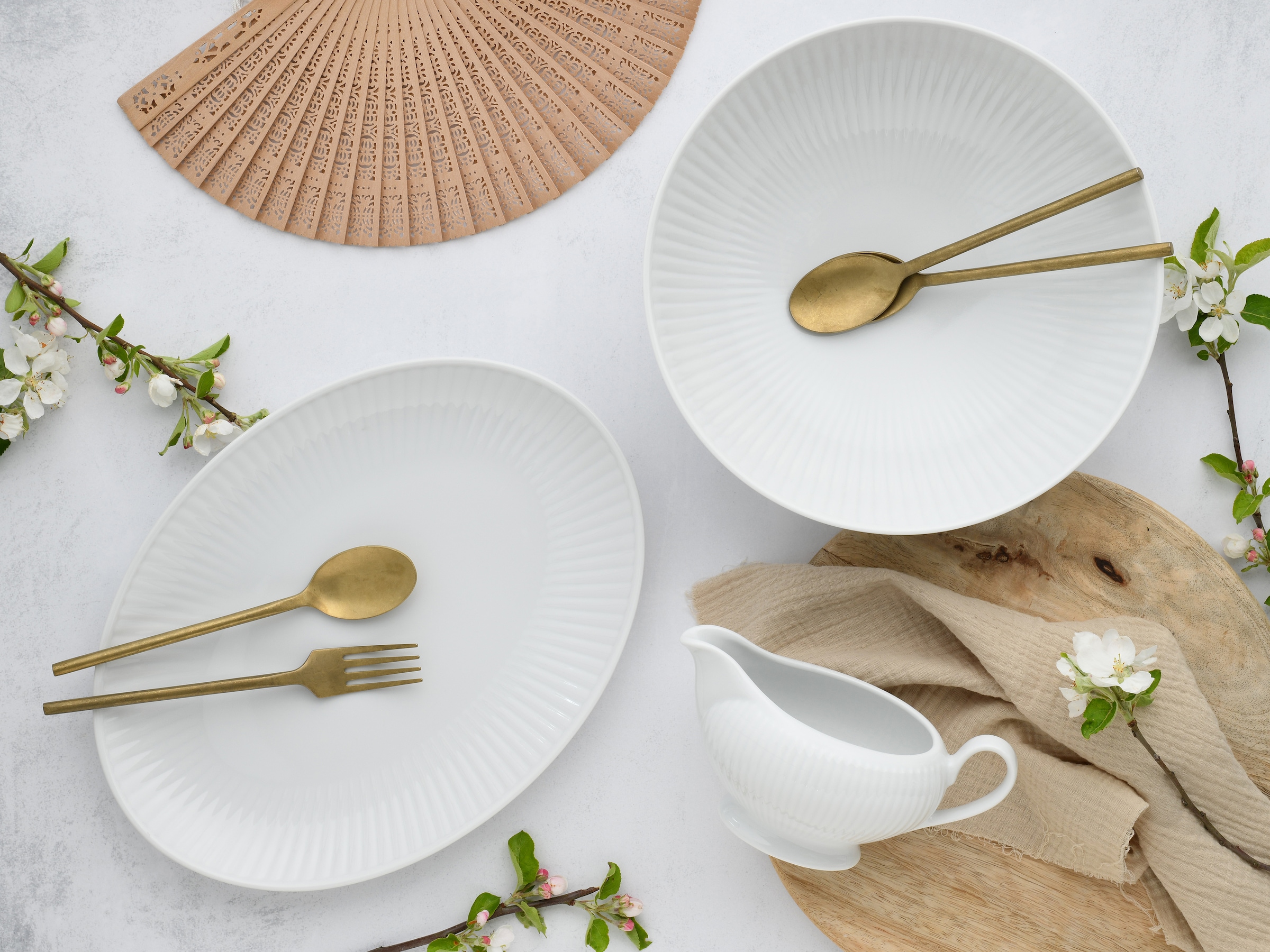 CreaTable Servier-Set »Valencia, Servierset, 3-tlg« Elegant, Boho Chic