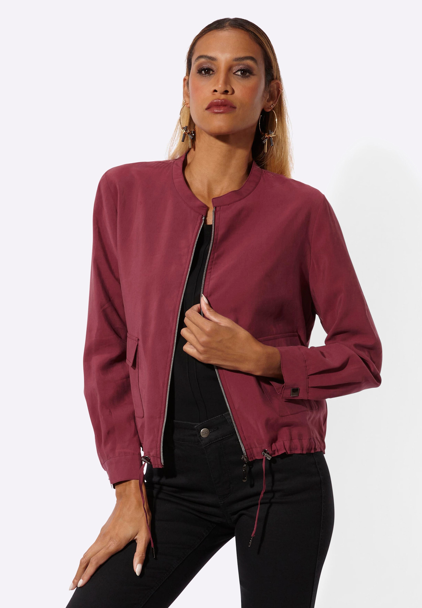 creation L Blusenblazer »Modal-Blouson Blouson mit Tunnelzug«