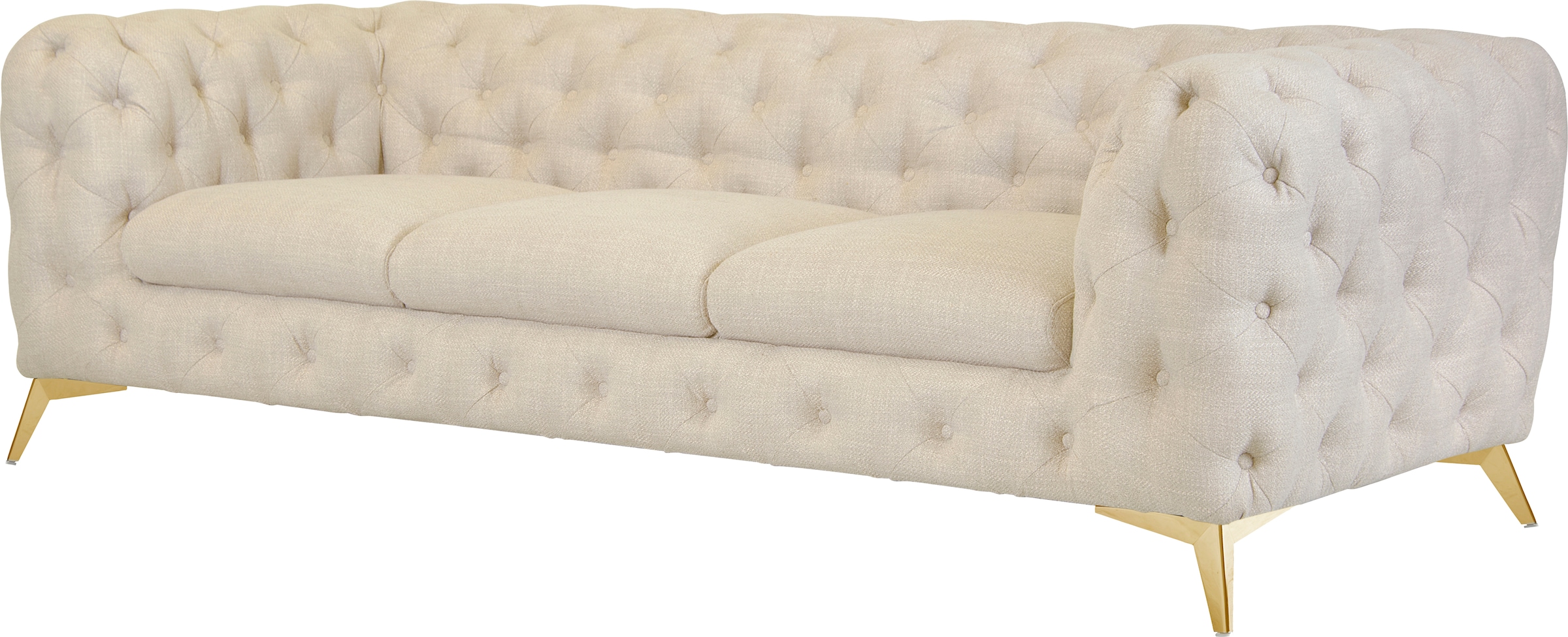 Leonique Chesterfield-Sofa »Glynis«, aufwändige Knopfheftung, moderne Chesterfield Optik, Fußfarbe wählbar