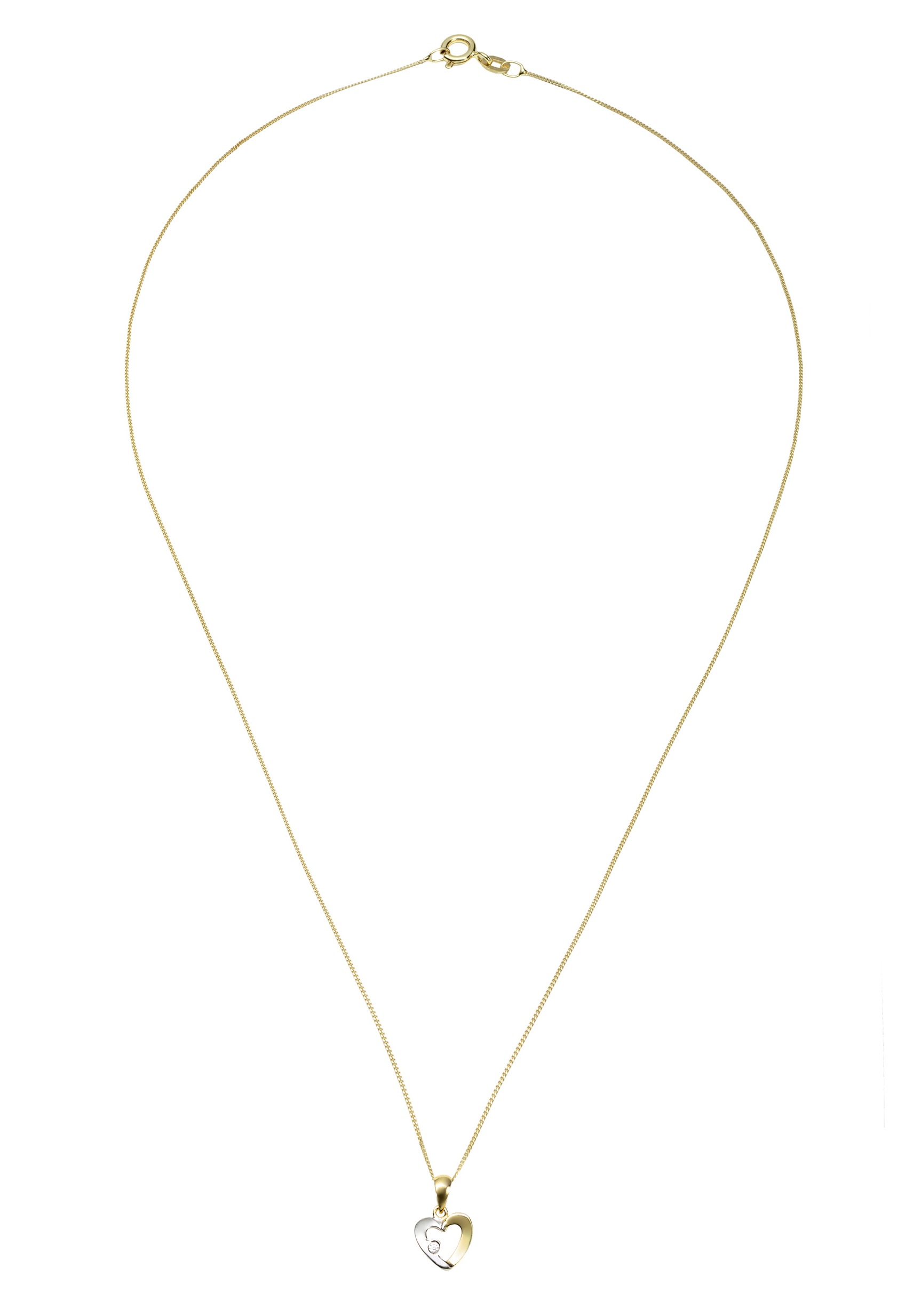 Amor Kette mit Anhänger »Herz, 2014327«, mit Zirkonia (synth.)