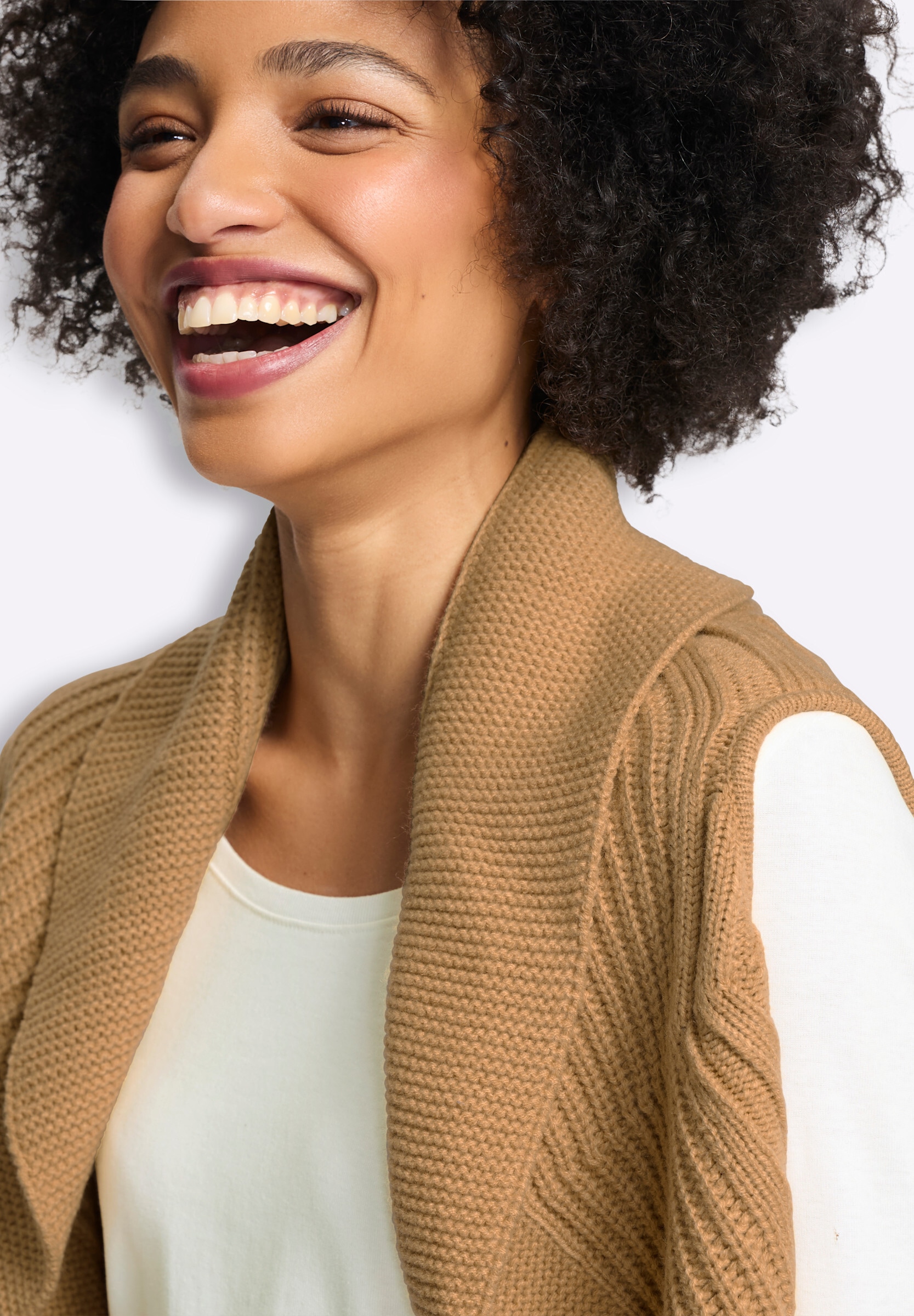 heine Strickweste »Strickweste Strickjacke mit Ajourmuster«