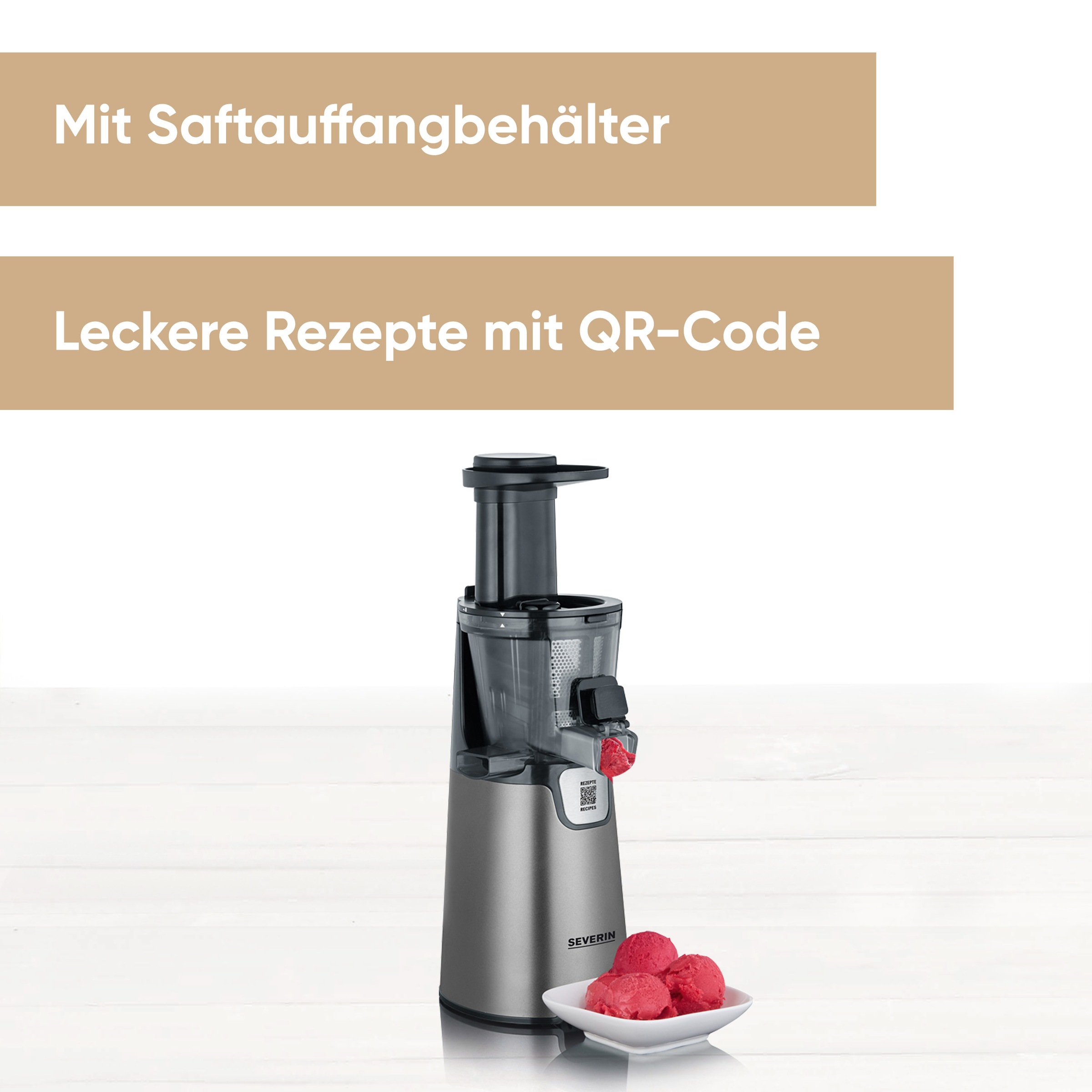 Severin Slow Juicer »ES 3571« 150 W für Säfte, Sorbets, Marmelade uvm., mit Easy-Clean Konzept