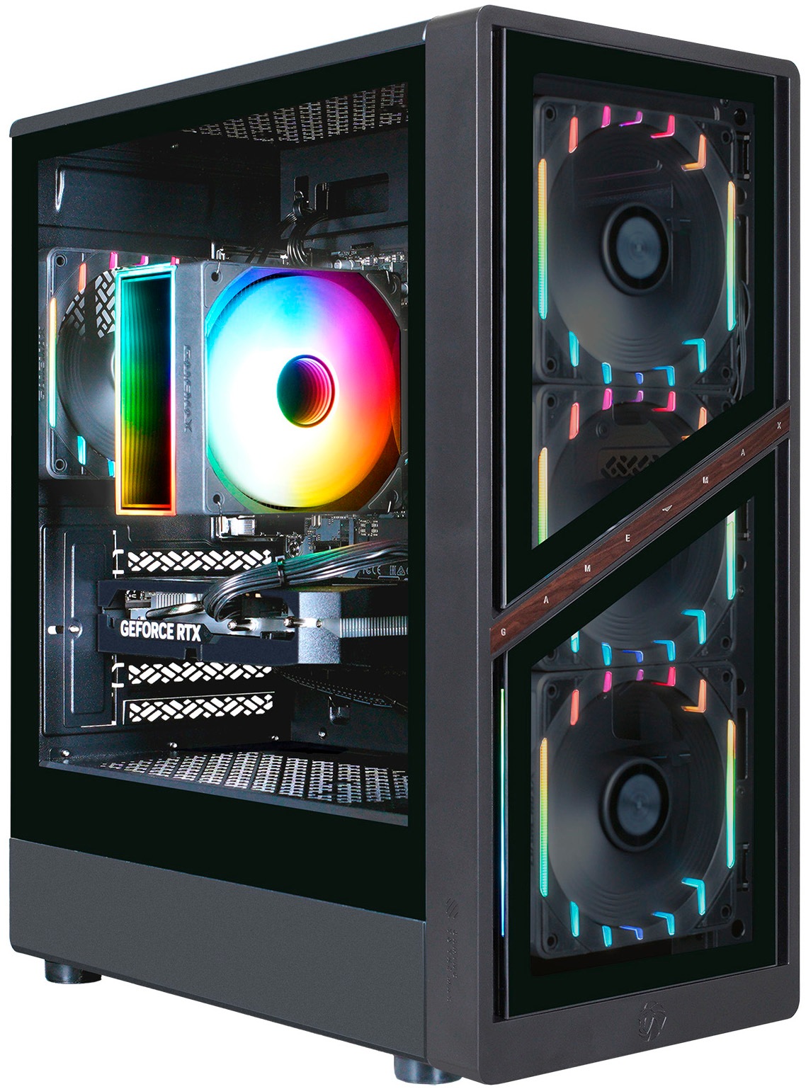GAMEMAX Gaming-PC-Komplettsystem »MegaDeal AERIS GB 2866 AMD Ryzen 7 5700X 16GB 1TB SSD RTX 5060« 32 ″ AMD Ryzen 7 GeForce RTX 5060 16 GB RAM 1.000 GB SSD Windows 11 + MSI MAG 32C6X Curved Monitor 80cm (32")