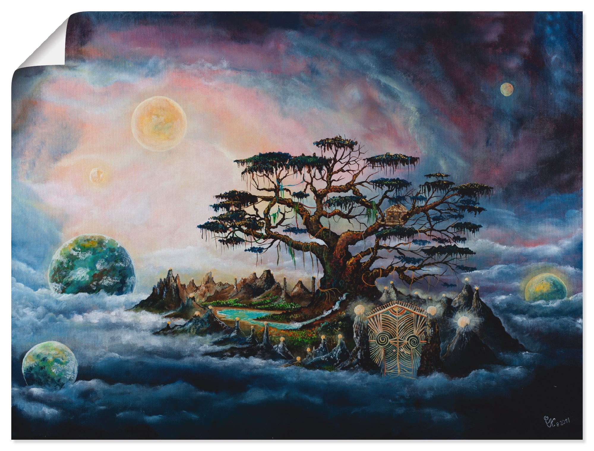 Artland Wandbild »Der Weltenwächter«, Landschaften, (1 St.), in vielen Größen & Produktarten - Alubild / Outdoorbild für den Außenbereich, Leinwandbild, Poster, Wandaufkleber / Wandtattoo auch für Badezimmer geeignet