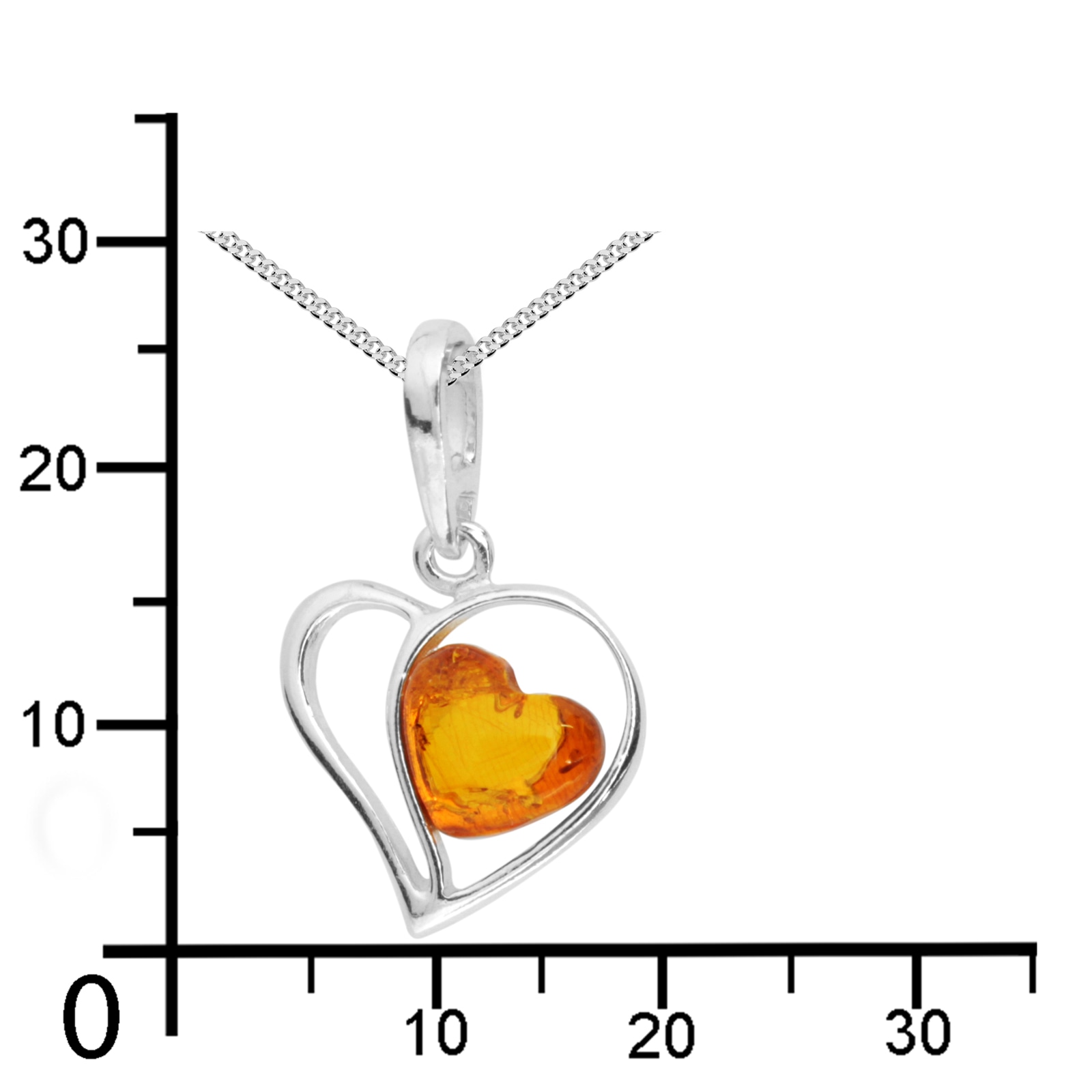 OSTSEE-SCHMUCK Kette mit Anhänger »- Herz - Silber 925/000 - Bernstein«