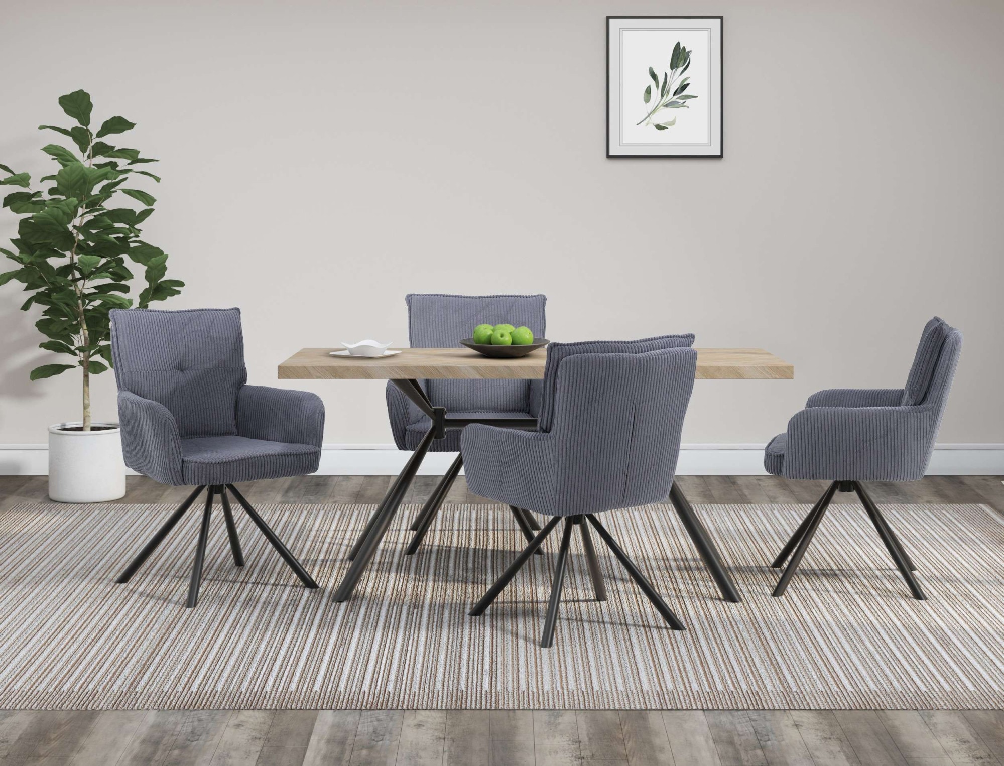 OTTO home Esszimmerstuhl »Les Choux« () 2 Stk.gepolsterte Rückenlehne, Armlehne und Sitzfläche, Sitzhöhe 48 cm