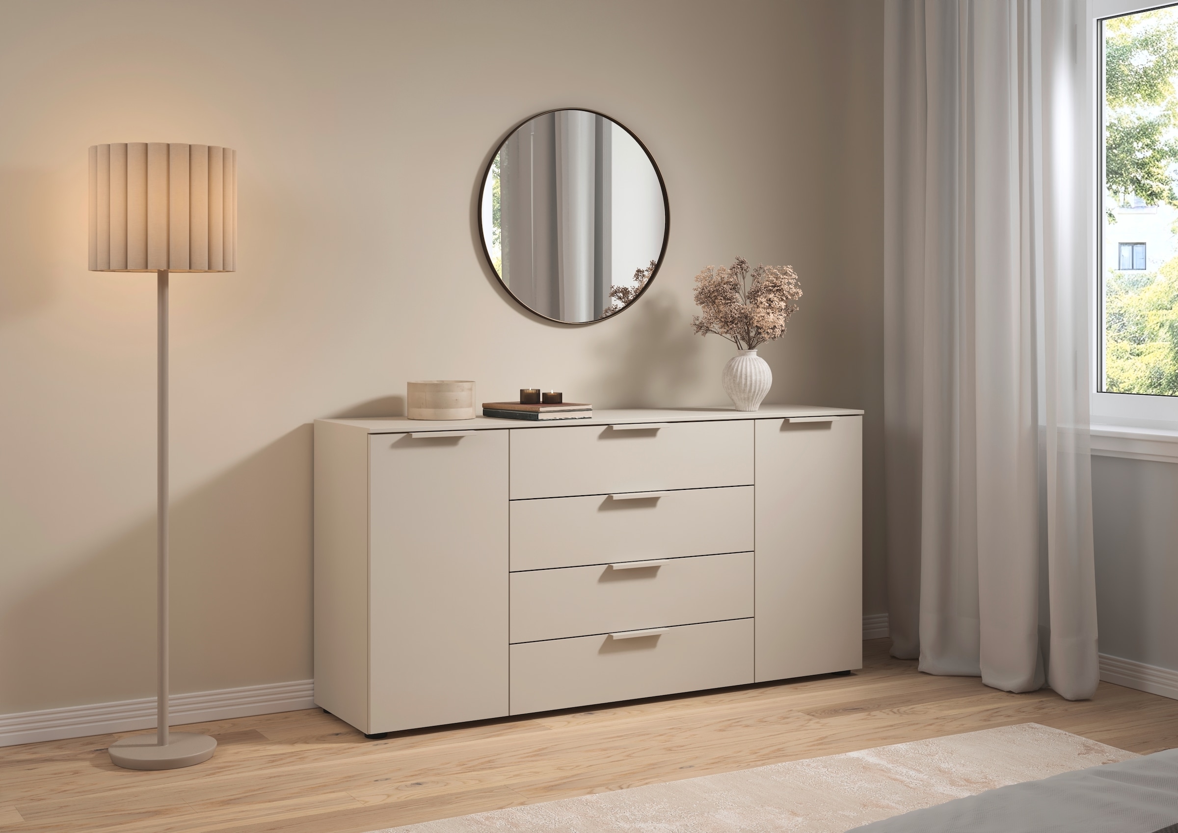LeGer Home by Lena Gercke Kommode »Kommode Sideboard Schubladenkommode SERINA eleganter Eyecatcher« inkl. SOFT-CLOSE-FUNKTION,  mit 4 Schubkästen und 2 Türen sowie Metallgriffen MADE IN GERMANY