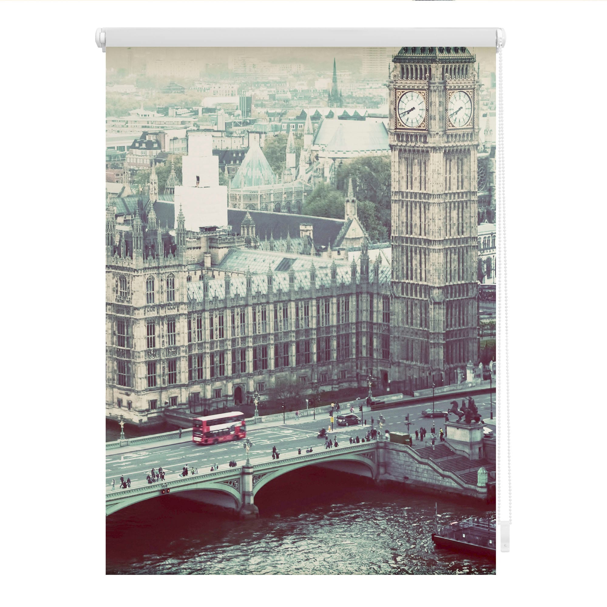 Motiv Bohren, ORIGINAL »Klemmfix Westminster«, ohne kaufen bei London Lichtschutz, Seitenzugrollo freihängend, OTTO bedruckt LICHTBLICK