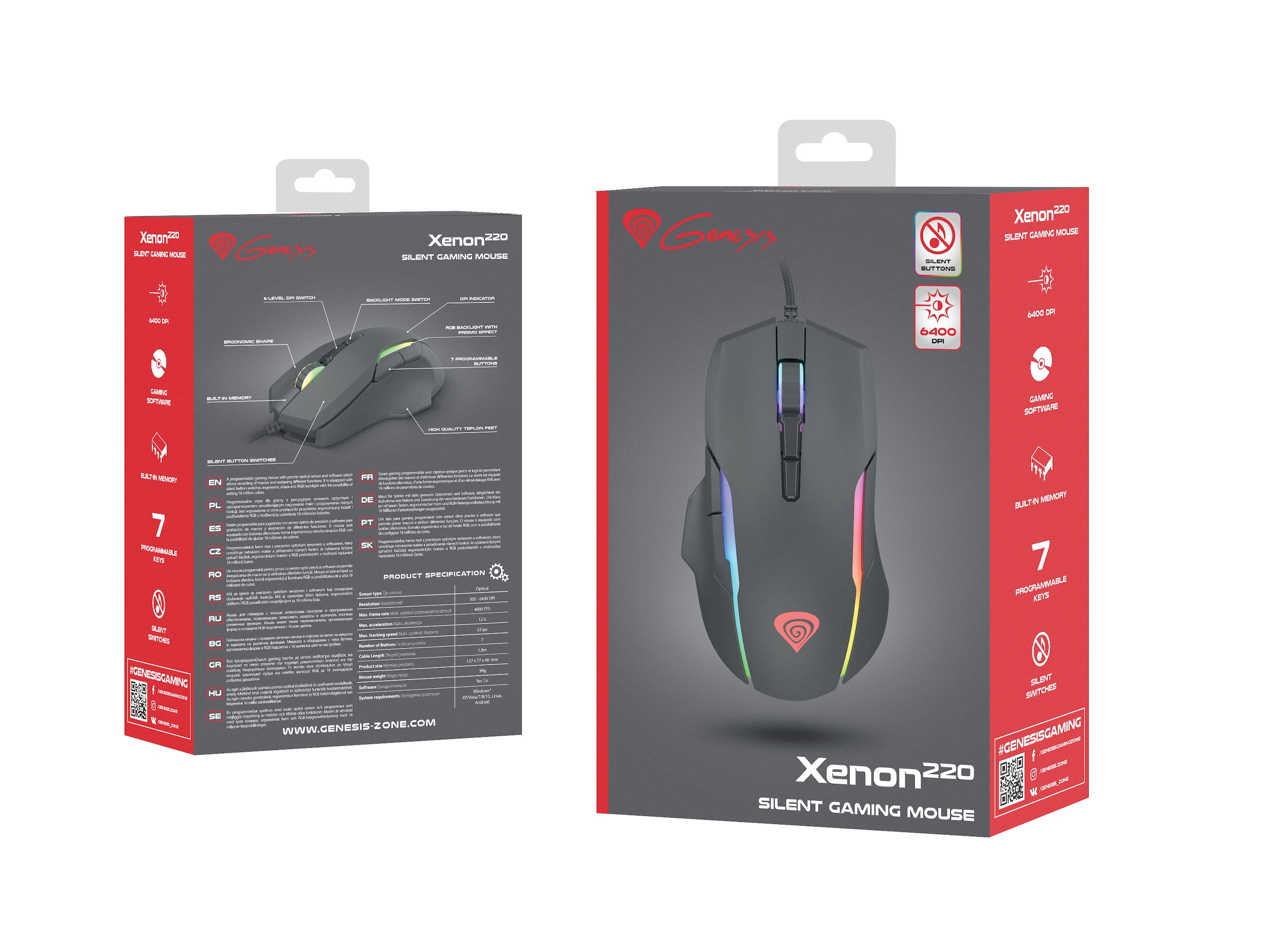 Genesis Gaming-Maus »XENON 220 G2«, kabelgebunden