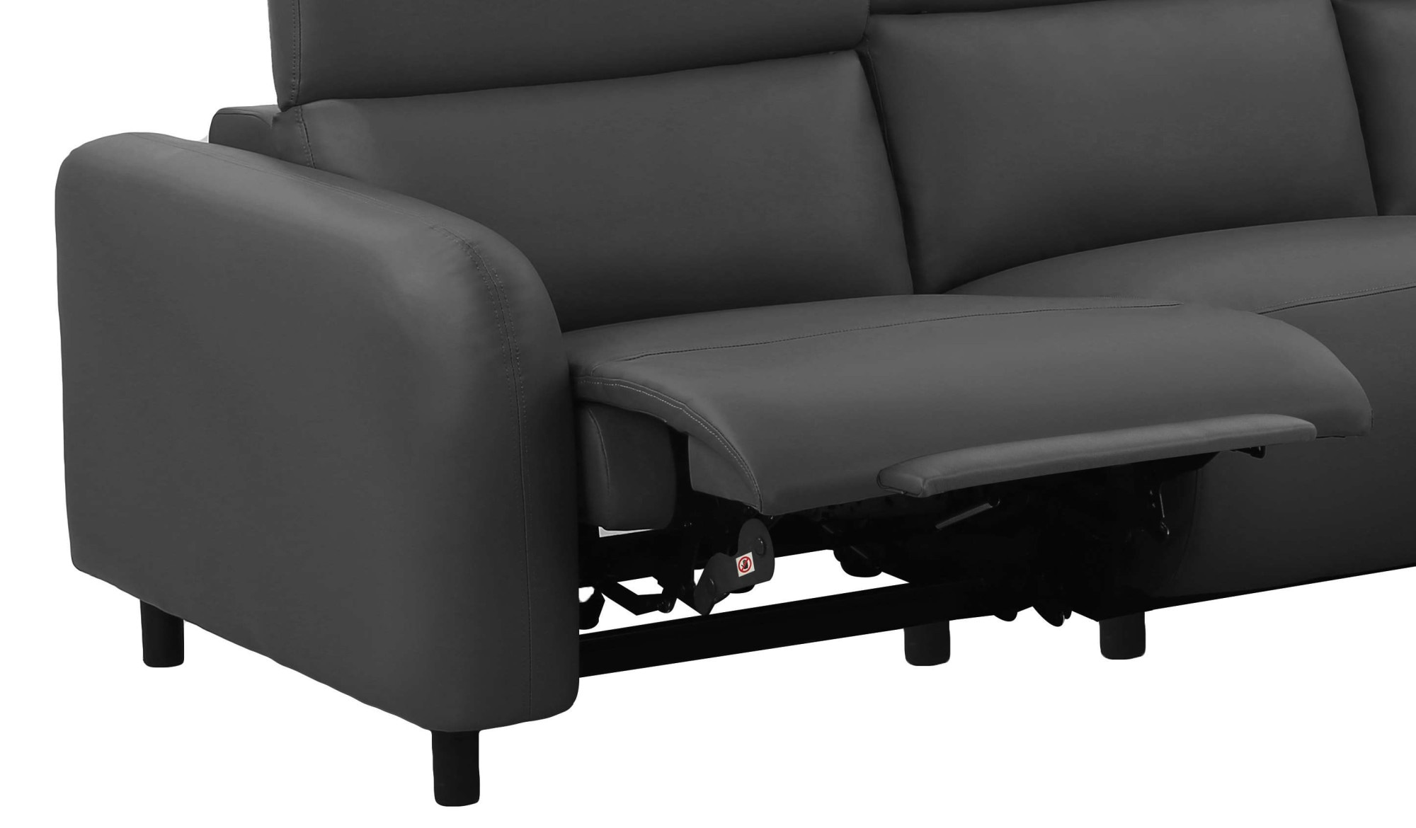 Home affaire Ecksofa »SKAANE Lederoptik, L-Form, 274 cm, manuelle u. elektrische Funktion,«, rundes Design, Kopfteilverstellung, Federkernpolsterung