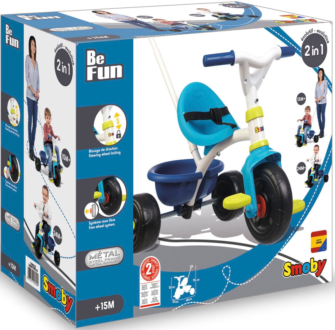 Smoby Dreirad »Be blau«, Fun, in Europe kaufen Made OTTO bei