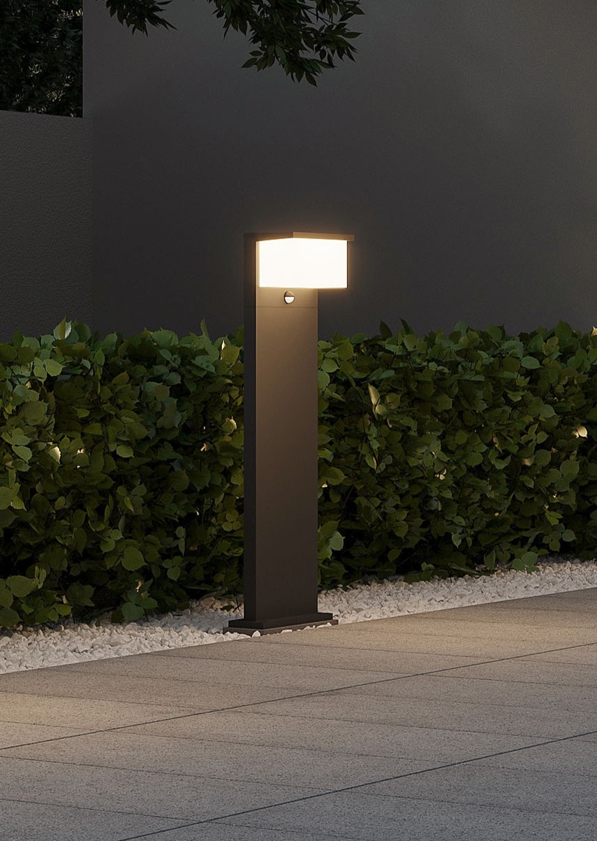 TRIO Leuchten LED Außen-Stehlampe »NESTOS, LED Outdoor Stehleuchte Garten Höhe 80cm, Bewegungsmelder« LED-Board 1 Stk. Warmweiß LED warmweiß 3000K, 1300 Lumen, IP54 Pollerleuchte Terrasse Garten