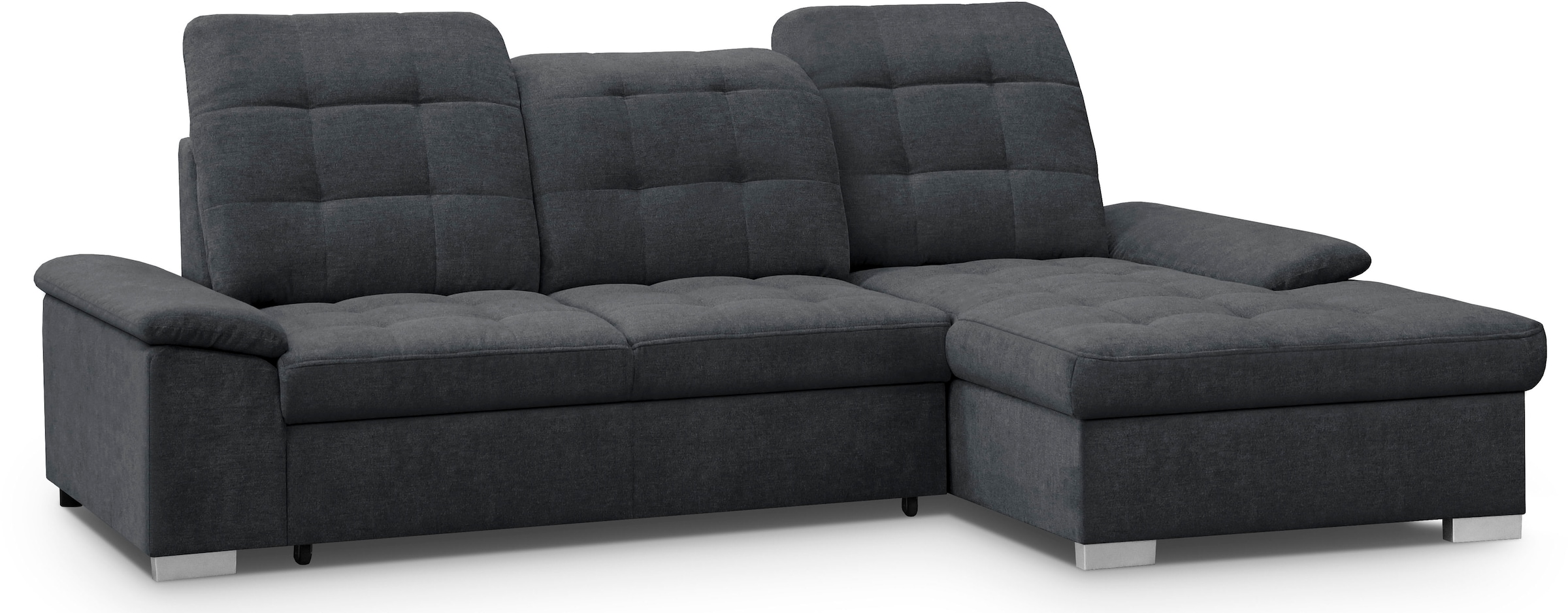 WERK2 Ecksofa Carmen, Sofa, Eckcouch mit Schlaffunktion, Bettkasten und Sitztiefenverstellung
