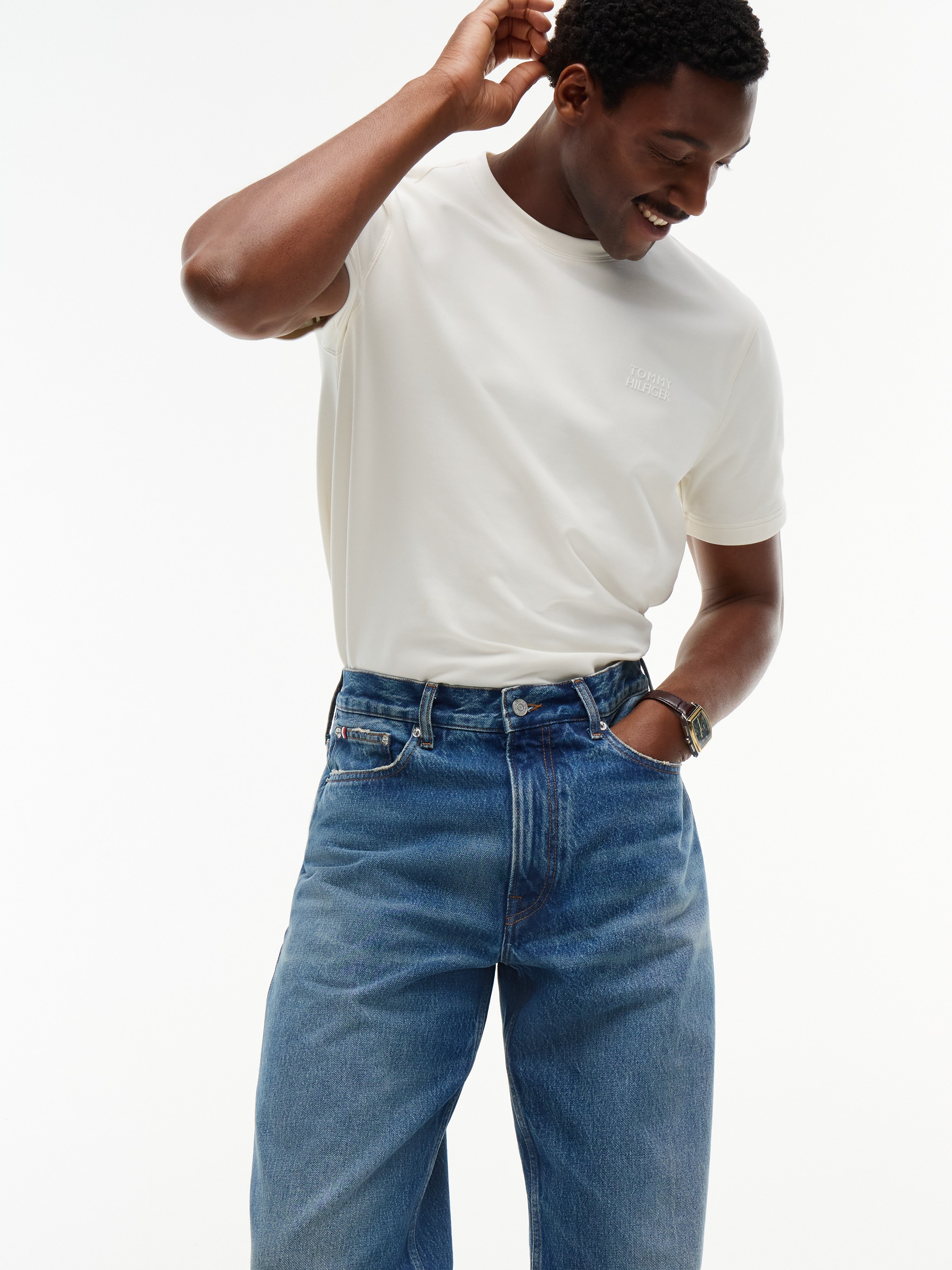 Tommy Hilfiger Straight-Jeans »RIVER RELAXED CHARLIE BLUE« aus Baumwoll-Denim, Relaxed Fit