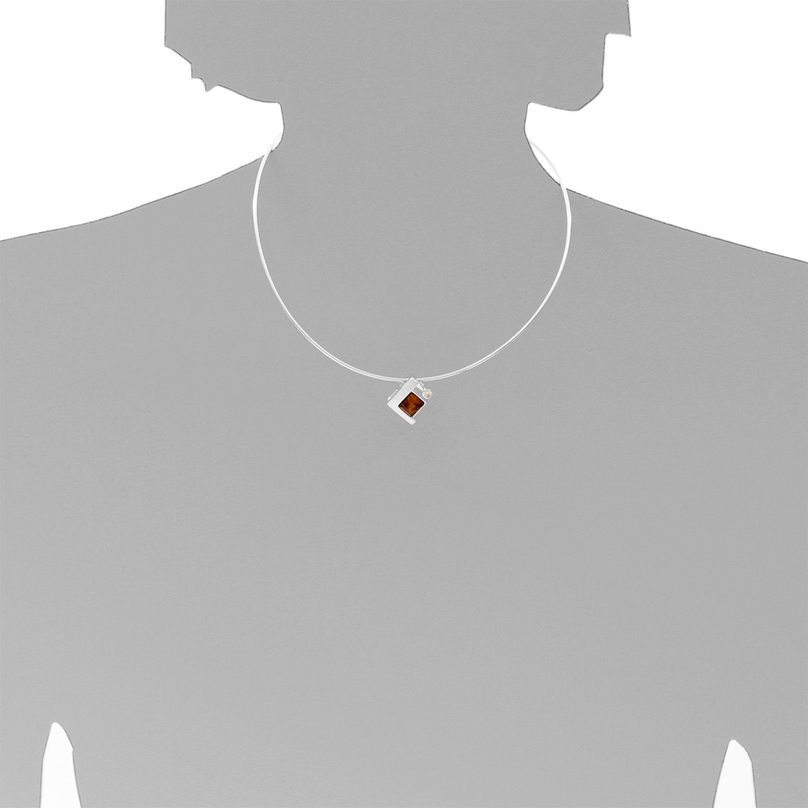 OSTSEE-SCHMUCK Kettenanhänger »- Gleiter-Diane - Silber 925/000 - Bernstein/Zirk.«