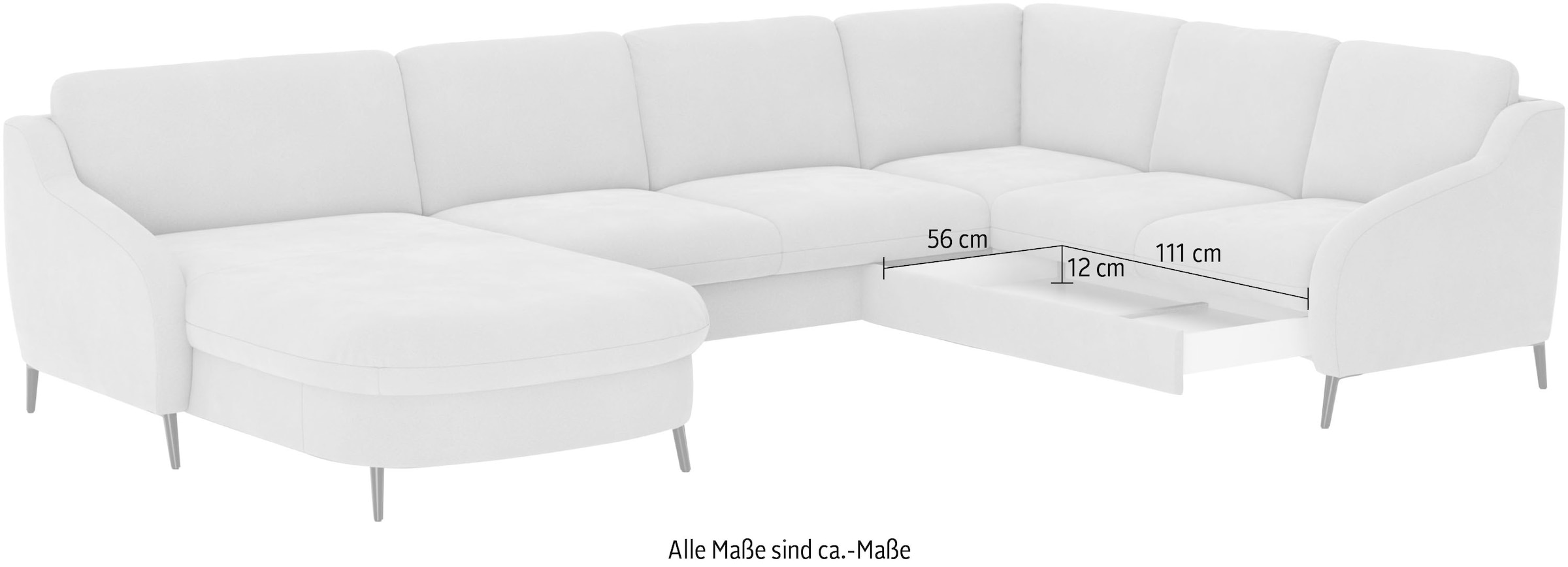 sit&more Wohnlandschaft »Soul U-Form«, wahlweise mit Bettfunktion und Bettkasten oder Schubkasten