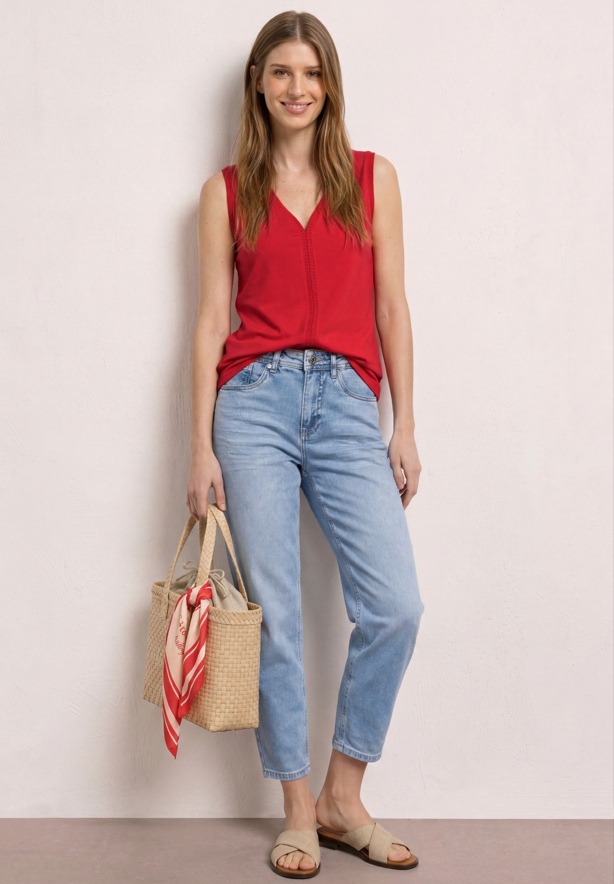 STREET ONE Shirttop mit dekorativem Crochet-Tape, unifarben