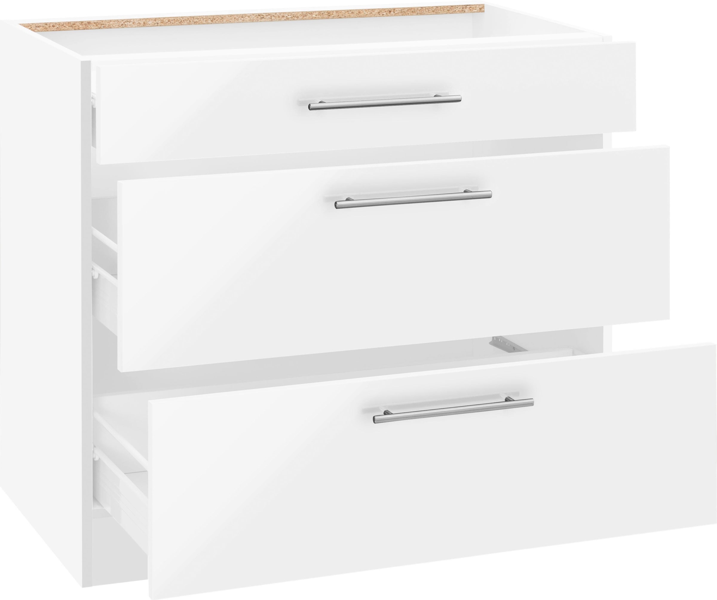 wiho Küchen Unterschrank »Cali«, 90 cm breit, mit 2 großen Auszügen ohne Arbeitsplatte