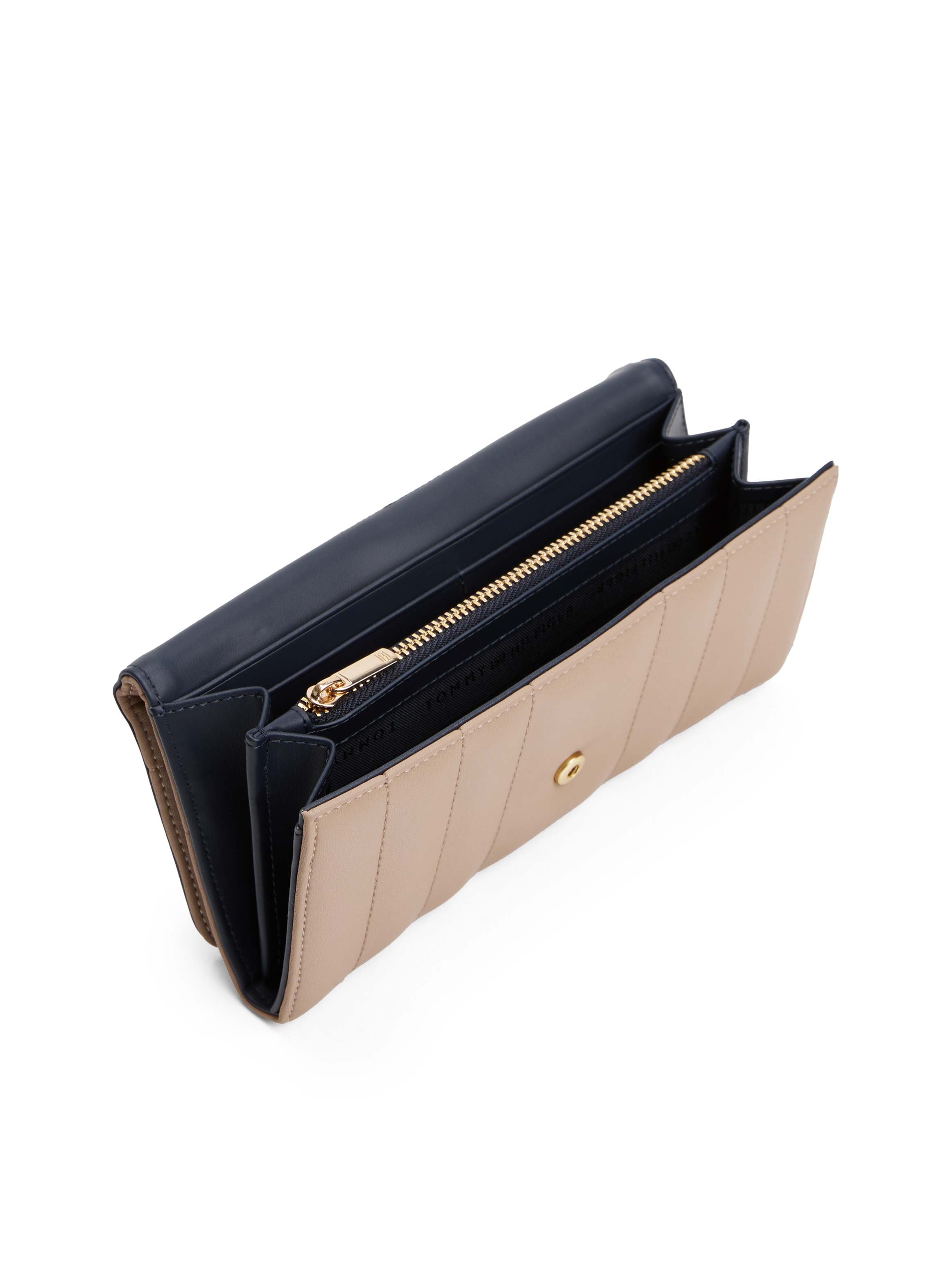 Tommy Hilfiger Geldbörse »TH FEMININE LRG FLAP«, Damen-Geldbeutel, Portemonnaie mit goldfarbenem TH-Schmuckelement