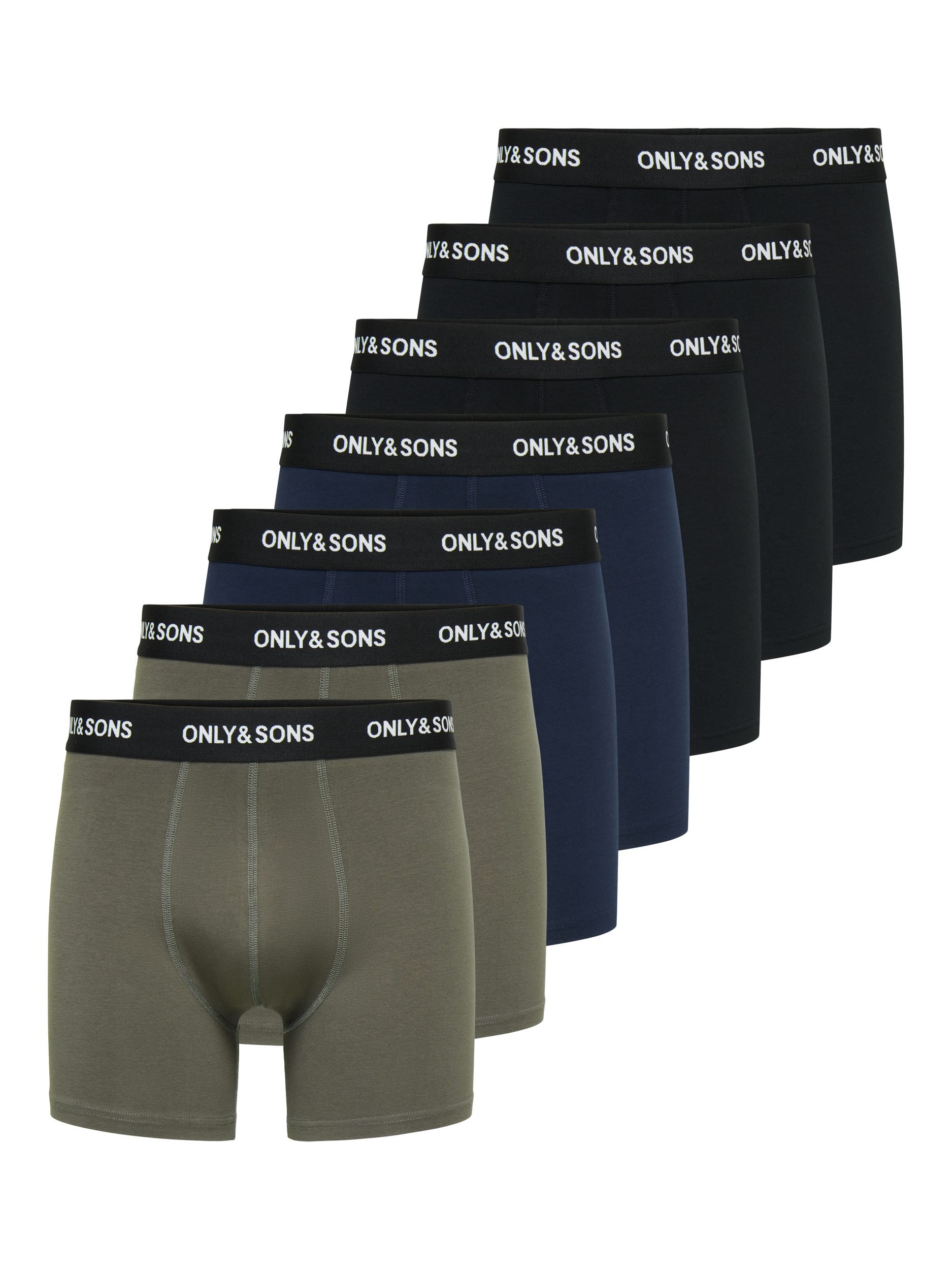 ONLY & SONS Trunk »ONSFITZ SOLID BLACK BOXER 7-PACK NOOS« Packung, 7 Stk. Baumwollmischung, 7-er Pack